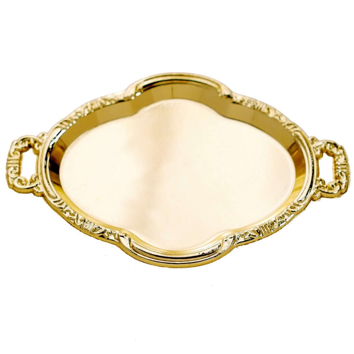 Hot Sale! 12-Pack Gold Plastic Mini Oval Display Trays for Sweets and Party Favors