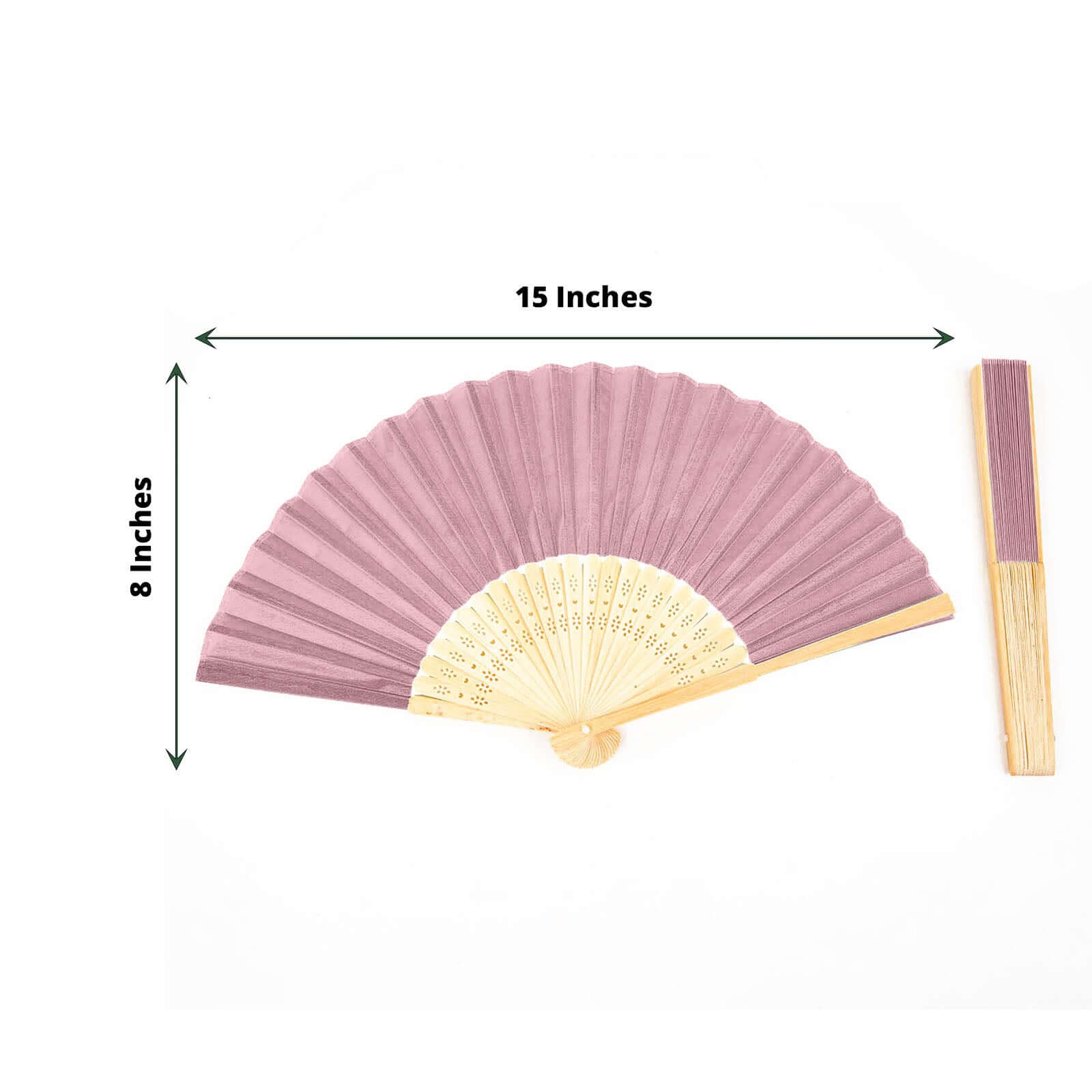 Hot Sale! 5-Pack Dusty Rose Asian Silk Folding Fans Ideal for Party Favors