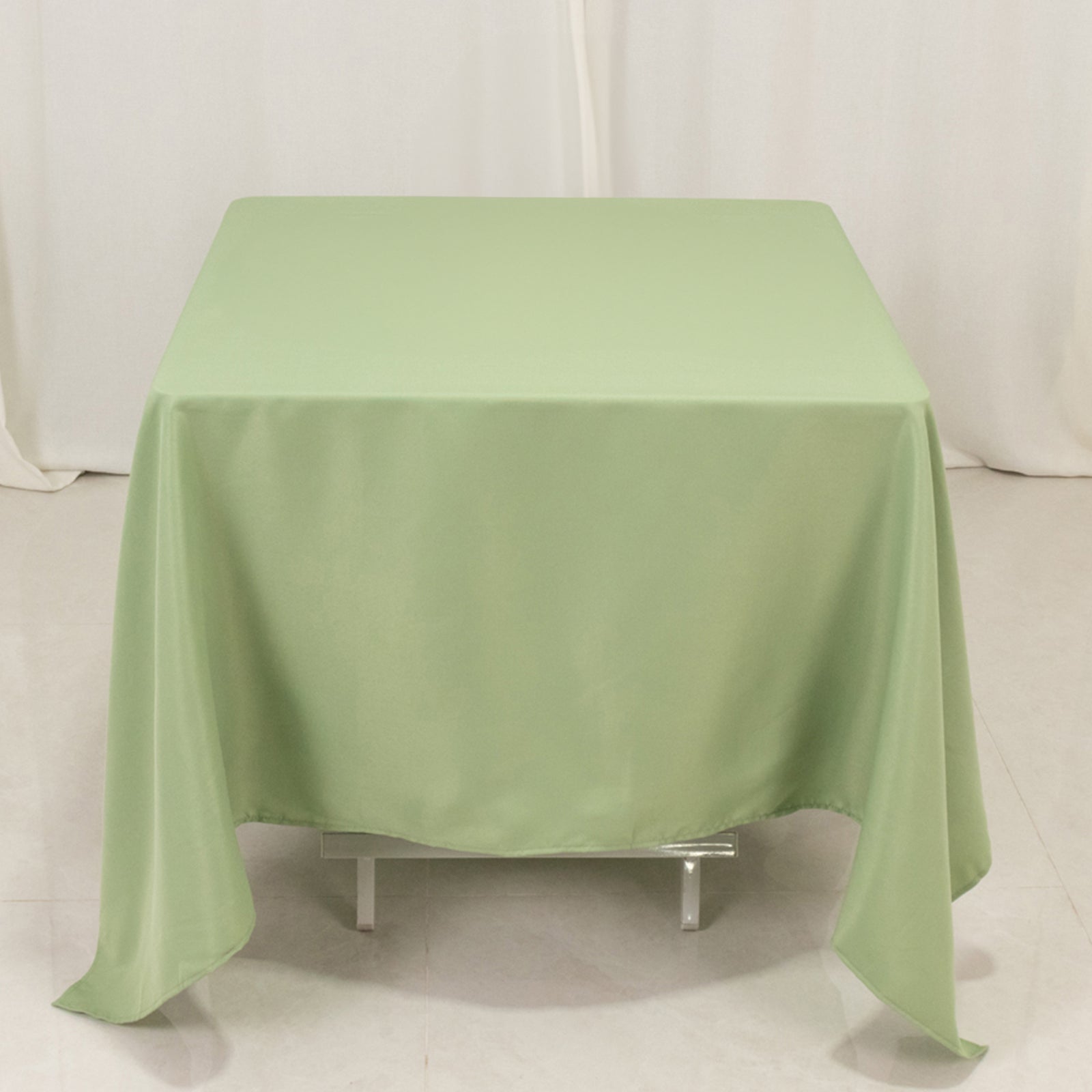 Hot Sale! Wrinkle-Resistant Polyester Rectangle Tablecloth in Sage Green with Gold Foil Geometric Pattern for Elegant Events