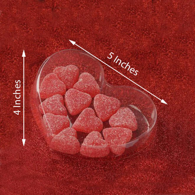25-Piece Set of 5x4 Transparent Plastic Heart-Shaped Party Favor and Gift Boxes