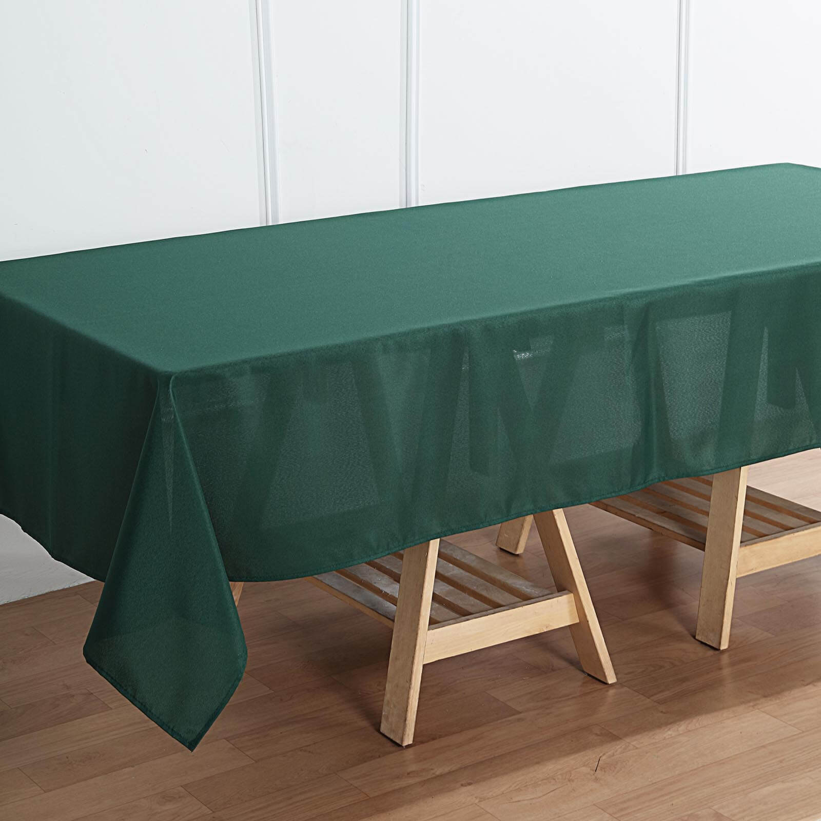 Hot Sale! Durable and Stylish 100% Polyester 60x102 Rectangle Hunter Emerald Green Tablecloth