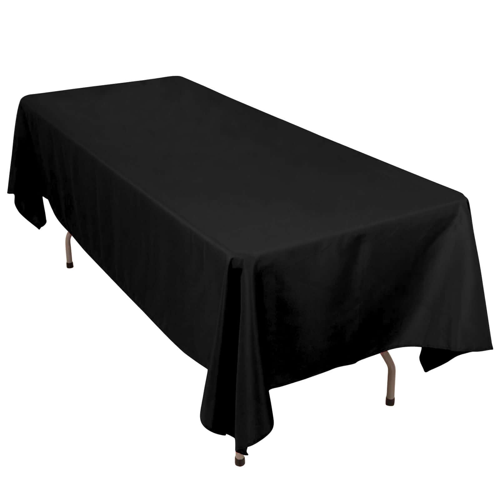 Exclusive 220GSM Wrinkle-Resistant Black Polyester Tablecloth for Weddings & Events