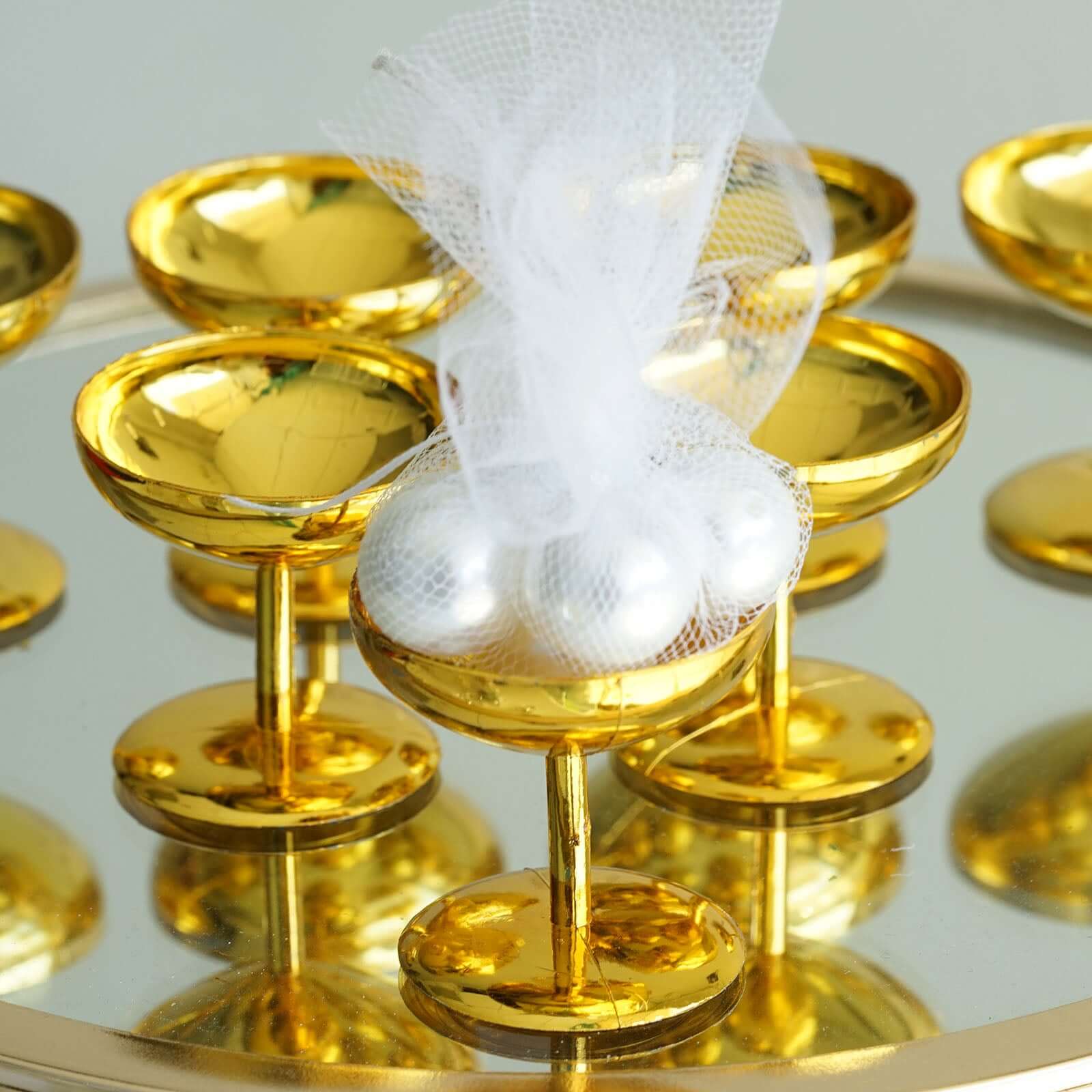 12-Pack Gold Plastic Dessert Cups - Ideal for Treats