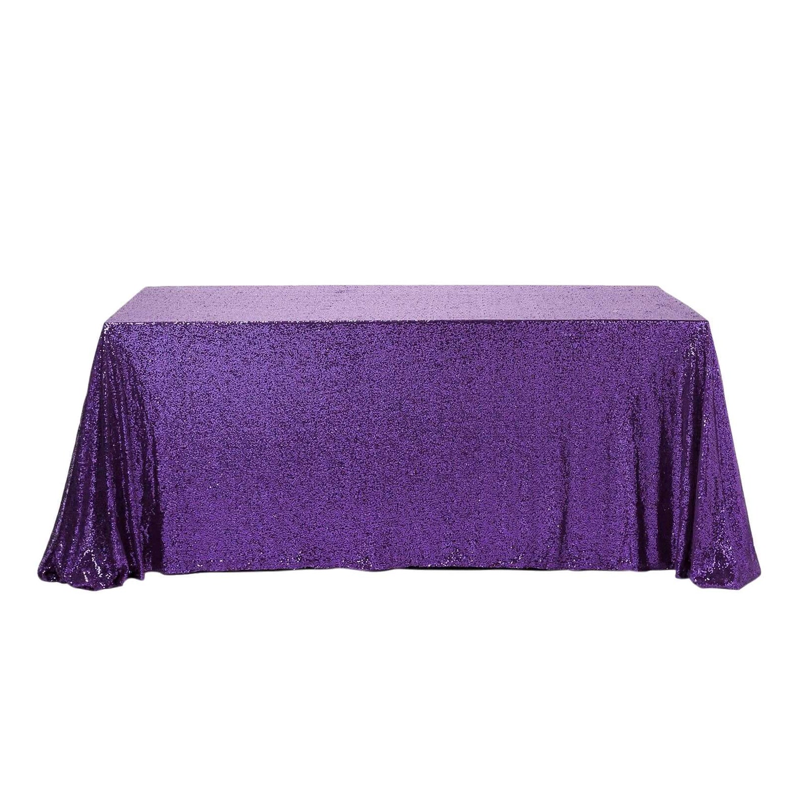 Hot! Purple Seamless Sequined Rectangle Tablecloth 90x156