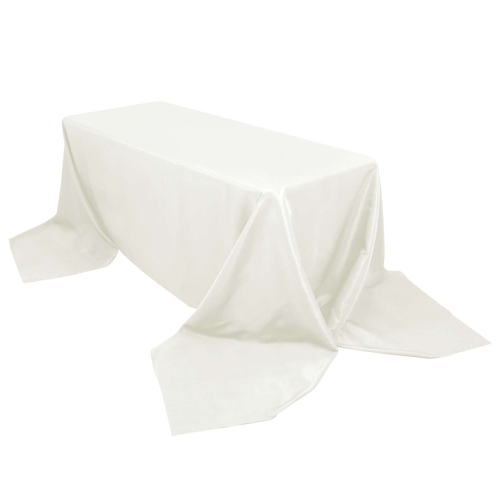 Hot Deal! Seamless 220GSM Ivory Premium Polyester 90x156 Rectangle Stain-Resistant Tablecloth