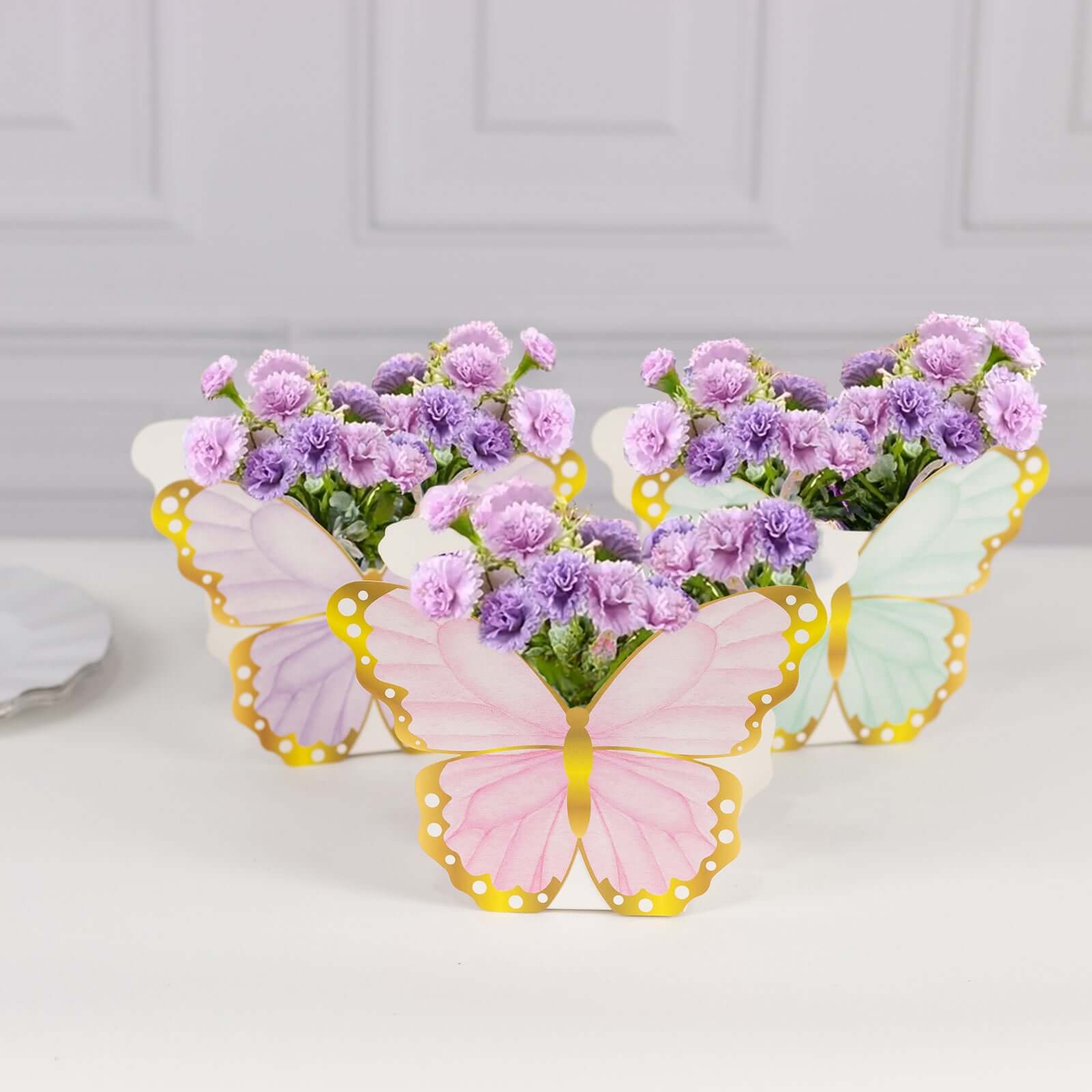 12-Pack High-Quality Butterfly-Themed Paper Candy Gift Favor Boxes, 6x8 Size