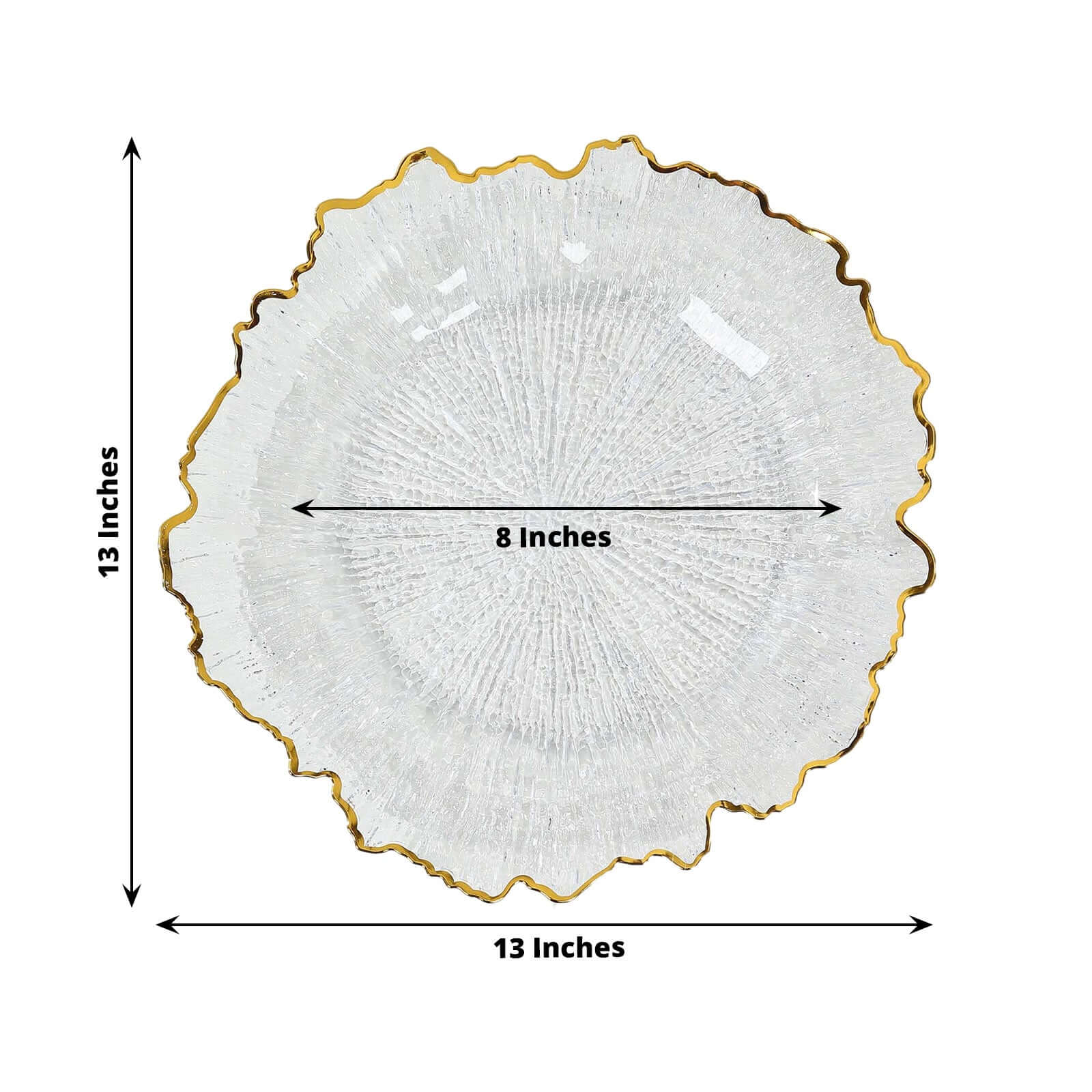 Hot Sale! 6-Pack 12-Inch Clear Plastic Round Charger Plates with Gold Reef Design for Dinner Parties