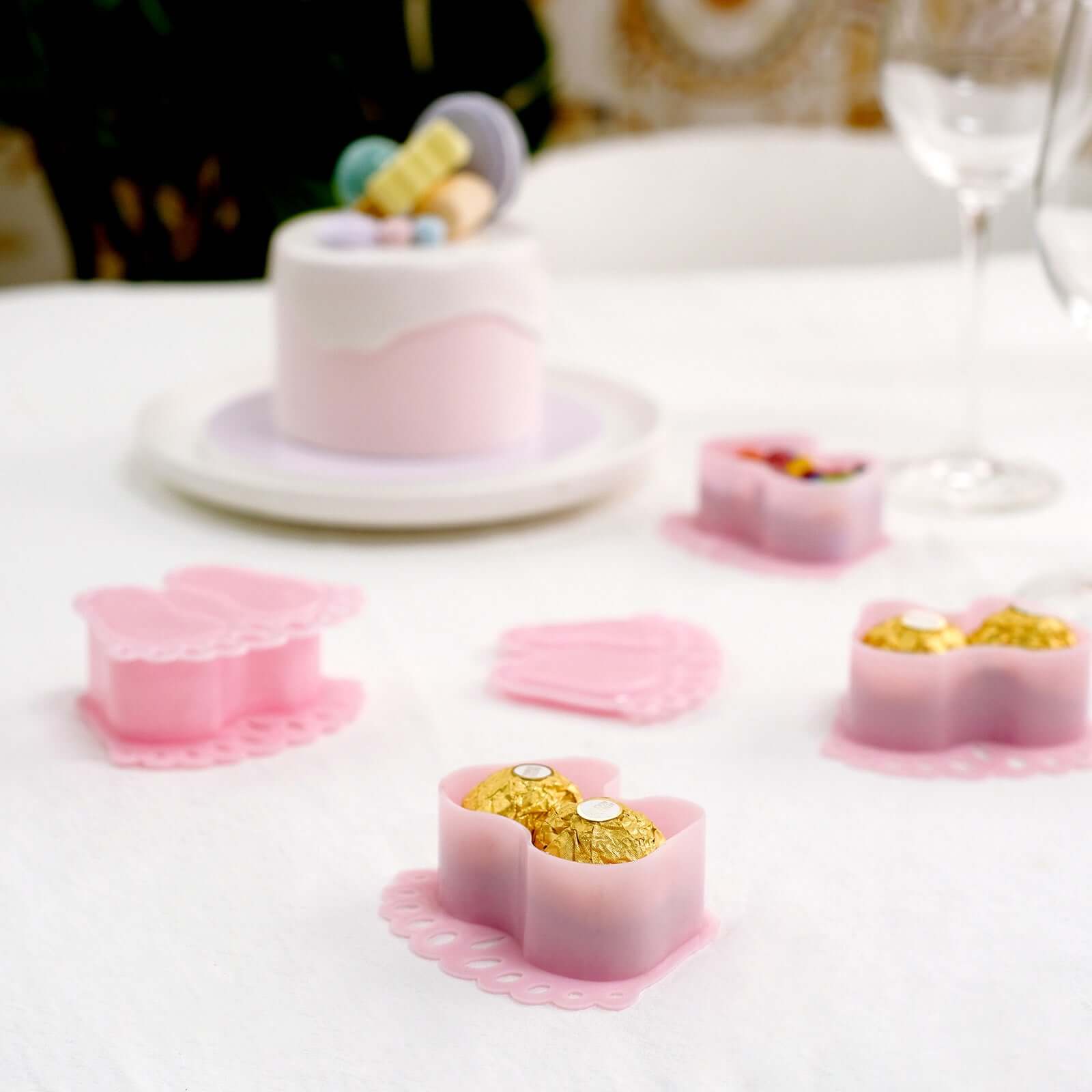 12-Pack Clear/Pink Fillable Baby Feet Style Mini Candy Containers - Ideal for Baby Shower Favors