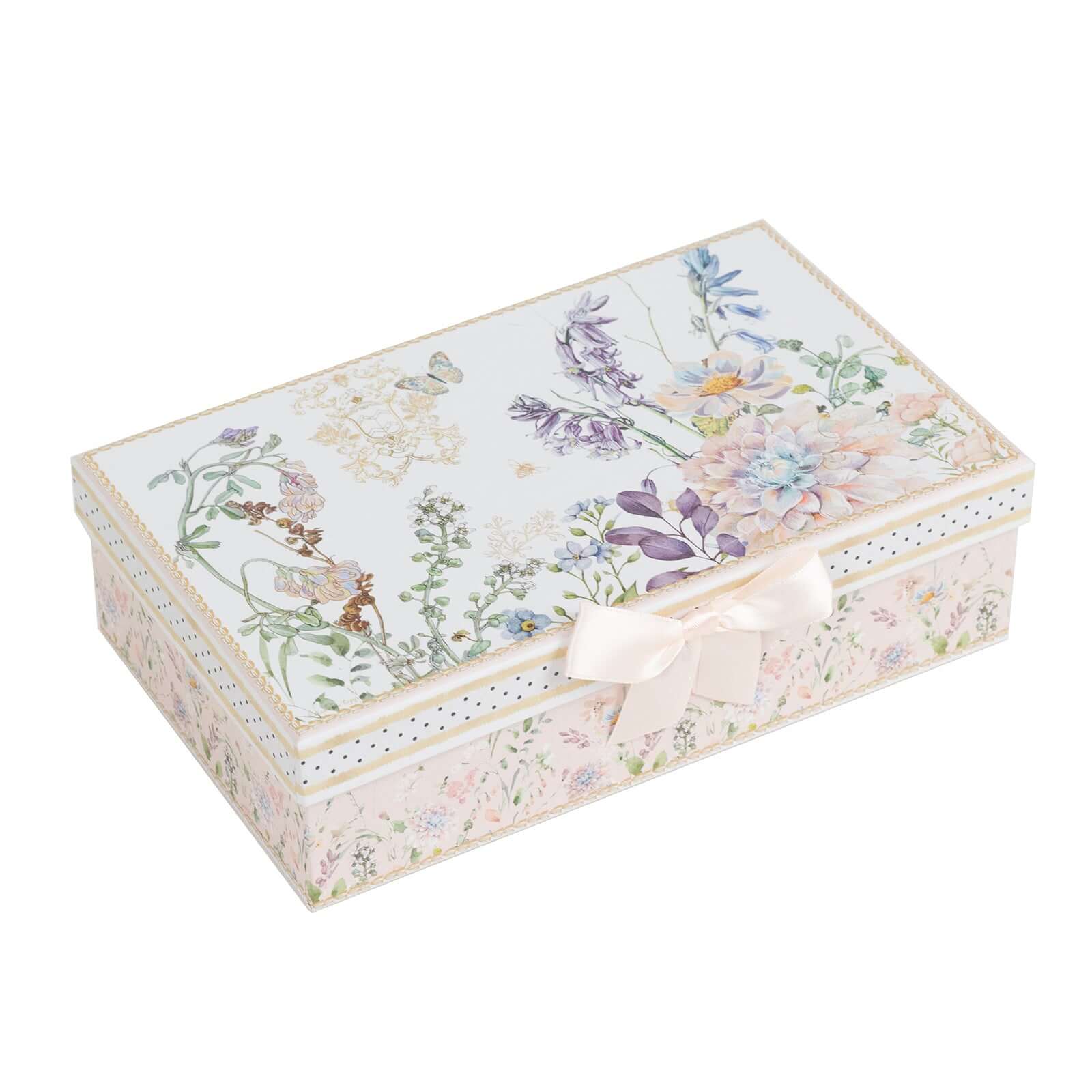 Blush Floral-Printed Porcelain Espresso Cups and Saucers Set of 2 with Gift Box