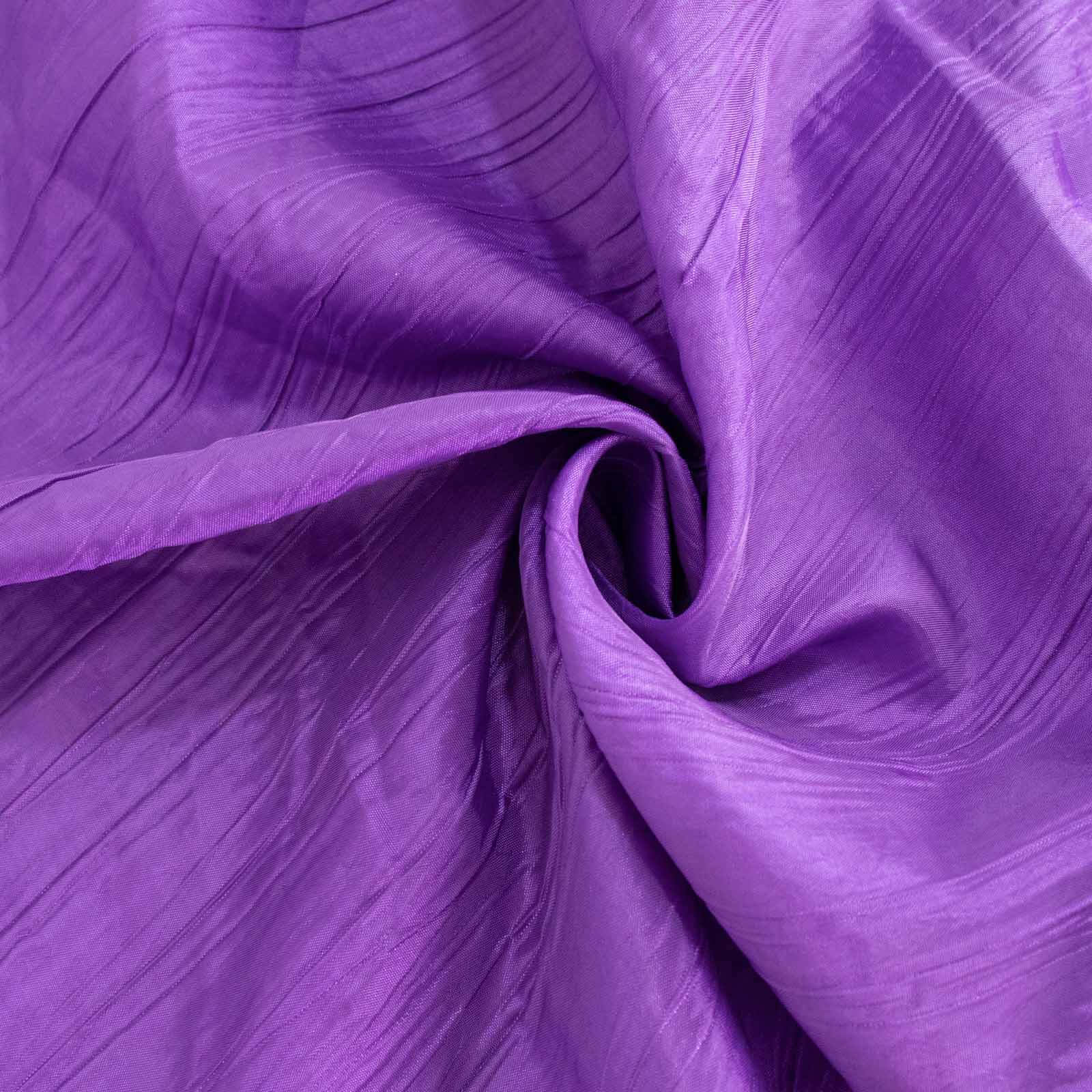 Purple Seamless Accordion Crinkle Taffeta Rectangle Tablecloth 90x132