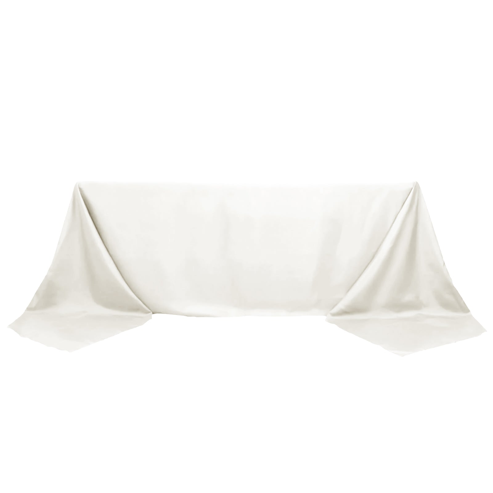Ivory Polyester Seamless Wrinkle-Resistant 90x156 Rectangle Tablecloth - Ideal for Events