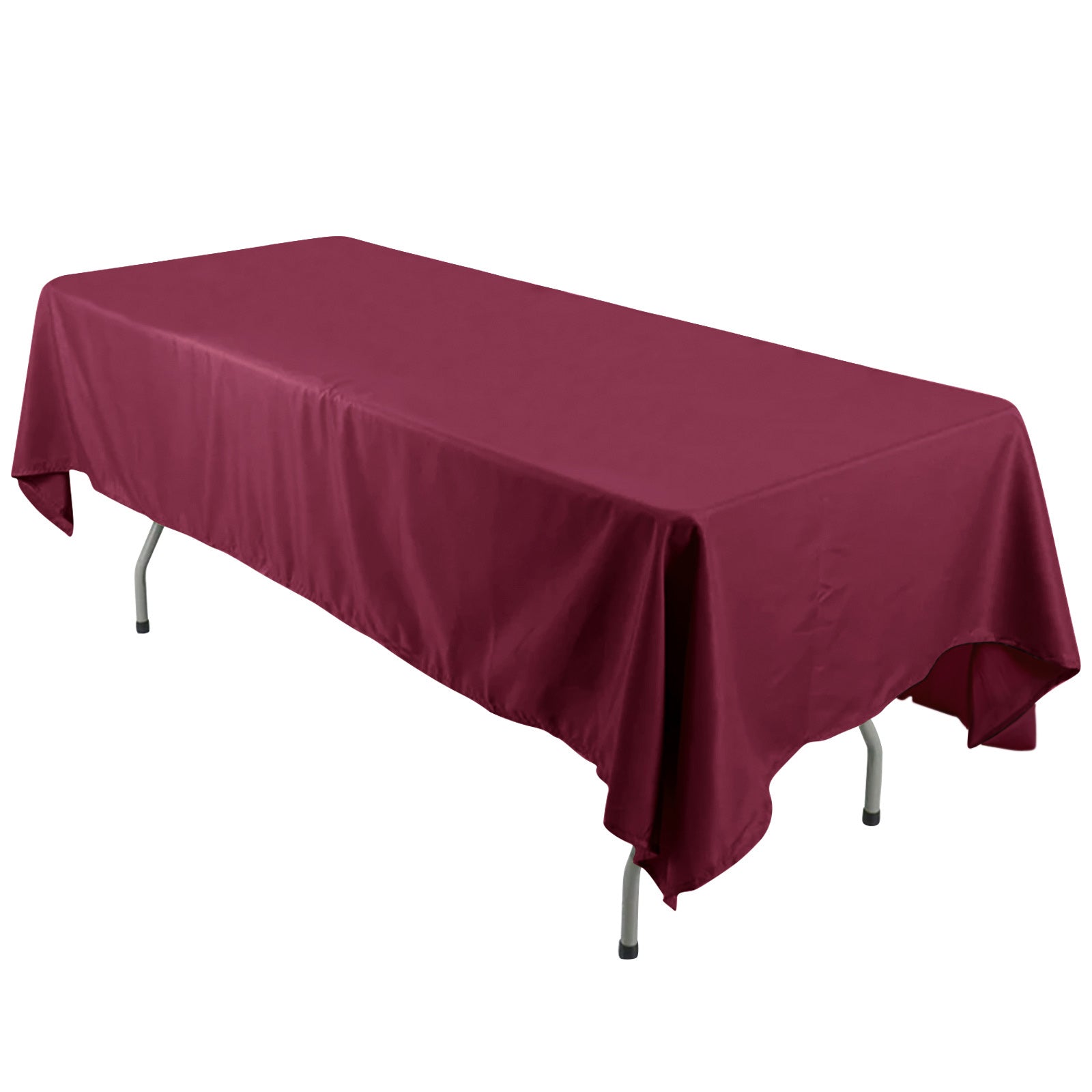 Burgundy 60x126 Polyester Rectangle Tablecloth - Wrinkle-Resistant & Stain-Free