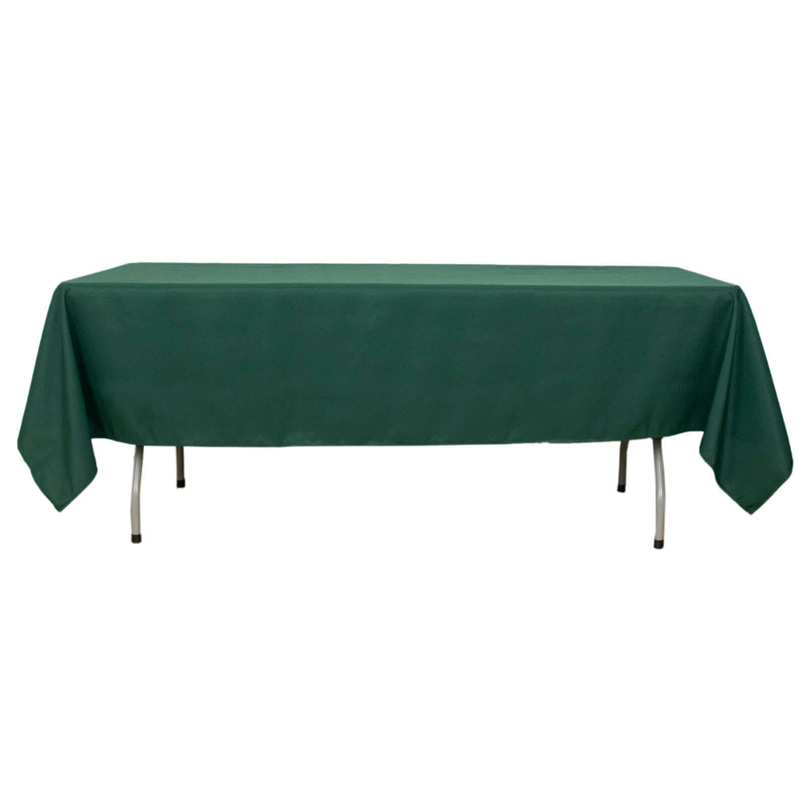 Hunter Emerald Green 60x102 Premium Polyester Tablecloth - Durable & Wrinkle-Resistant