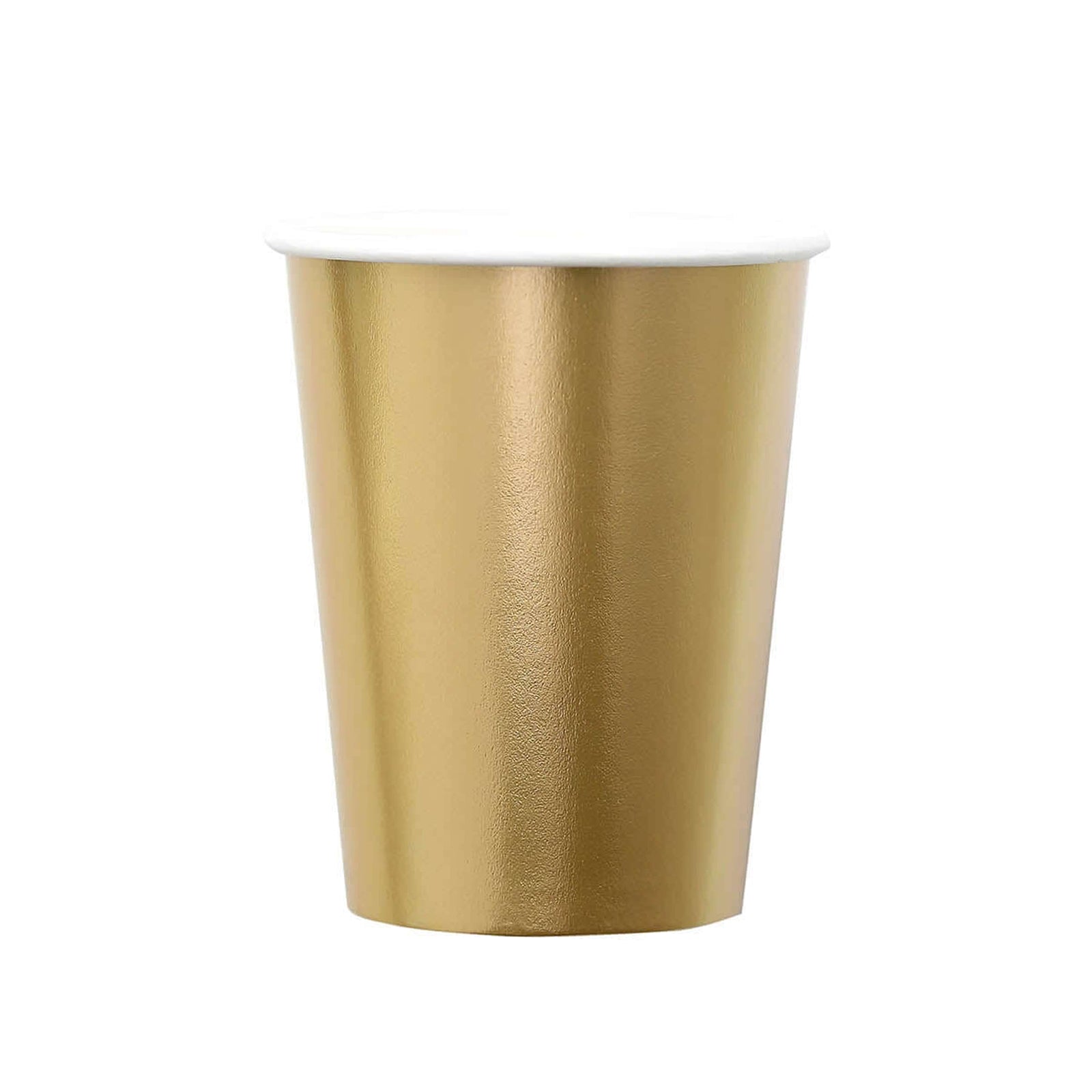 Get 24-Pack 9oz Metallic Gold Disposable Paper Cups for Hot & Cold Drinks
