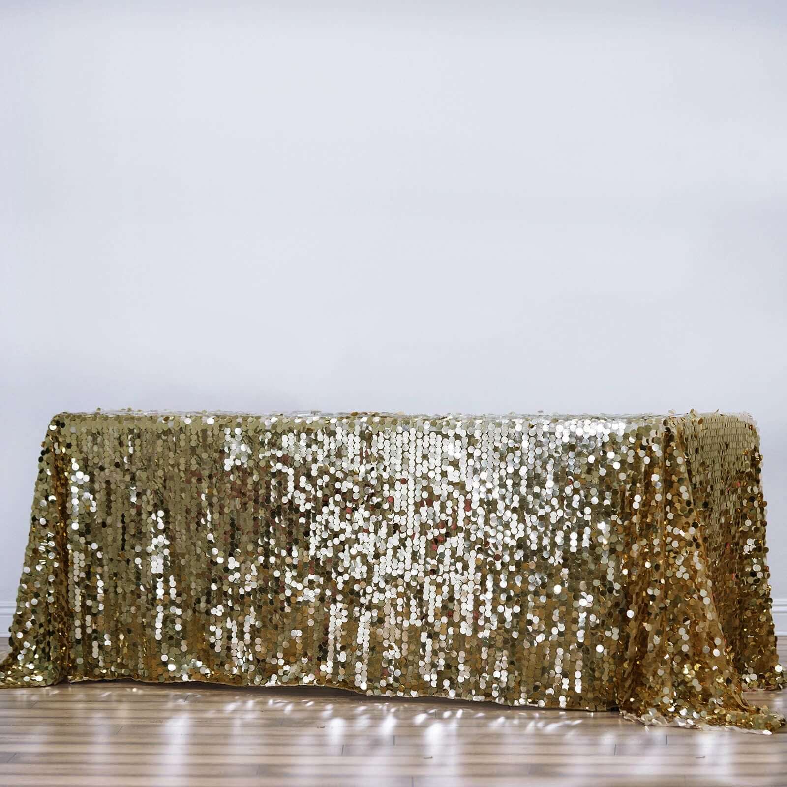 Hot Sale! Champagne Sequin Rectangle Tablecloth 90x156 for Various Events