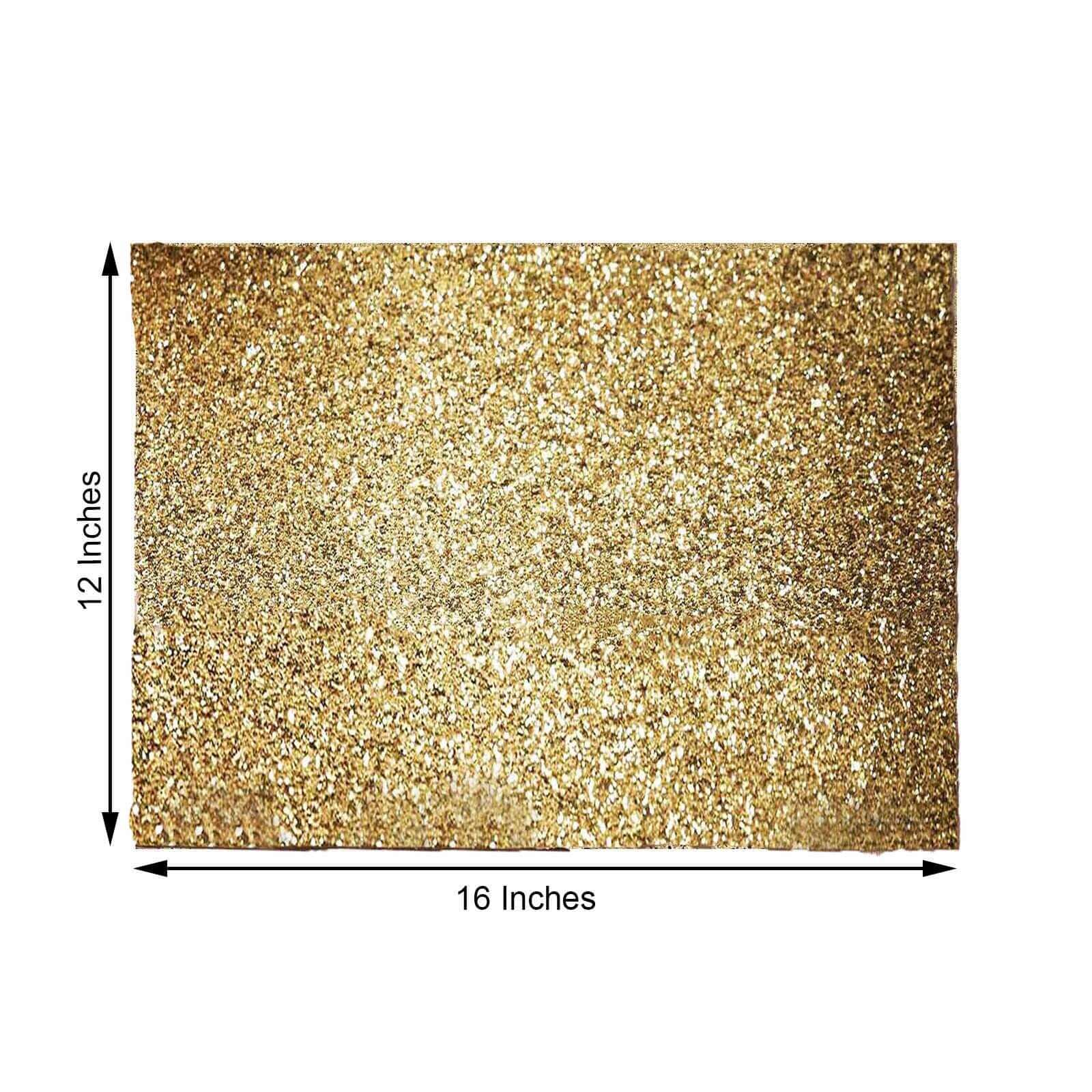 6-Pack Champagne Glitter Rectangle Placemats - Non-Slip & Heat-Resistant