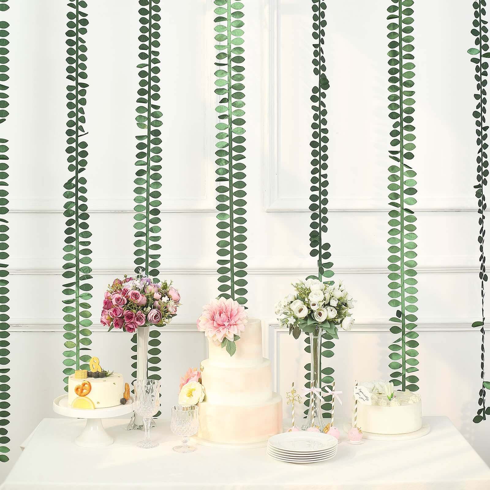 Premium Taffeta Ribbon Sash with 4 - Leaf Petal Design in Green, 50ft - Ideal for Decor
