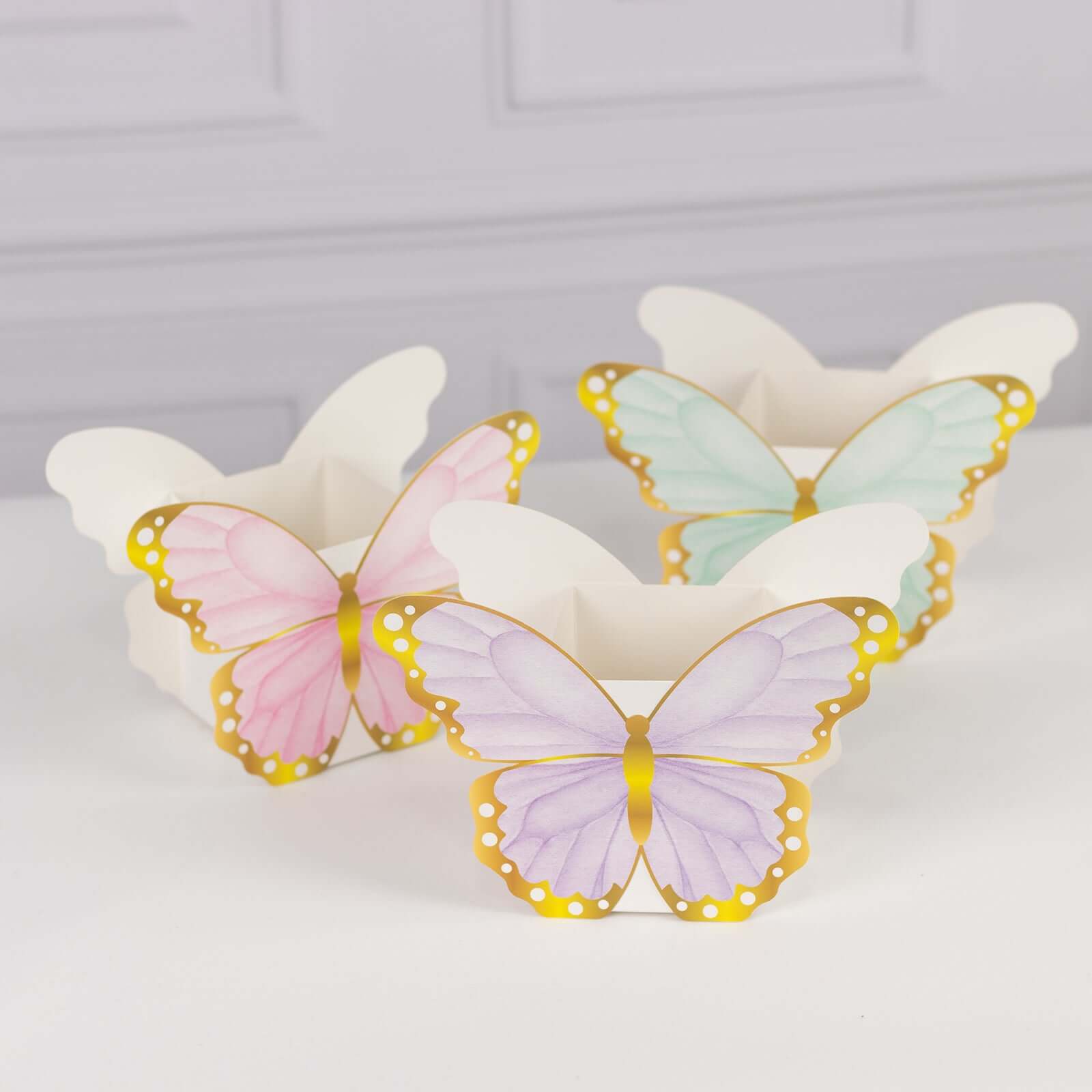 12-Pack High-Quality Butterfly-Themed Paper Candy Gift Favor Boxes, 6x8 Size