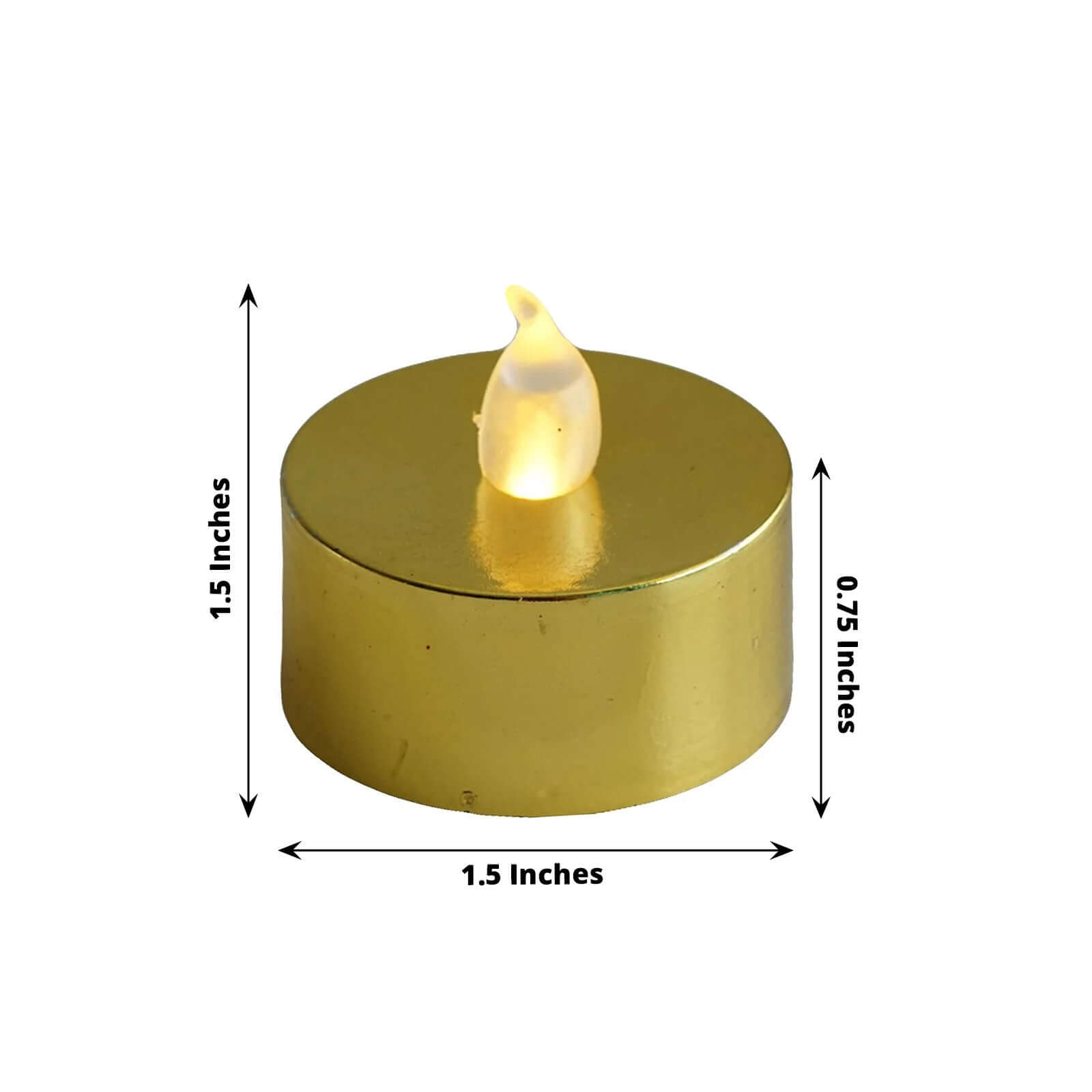 Amazing 12-Pack Reusable Flameless LED Tealight Candles with Metallic Gold Design, Battery Operated