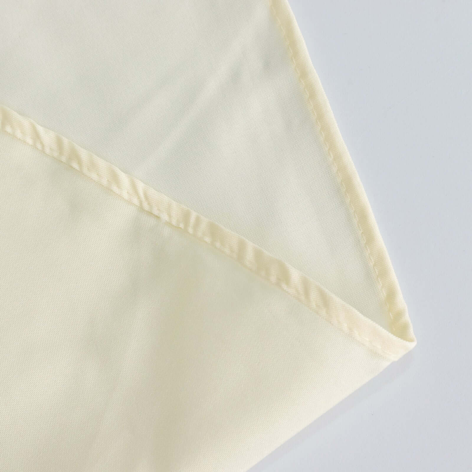 Hot Sale! Ivory Polyester Rectangle Tablecloth with Rounded Corners, 90x132