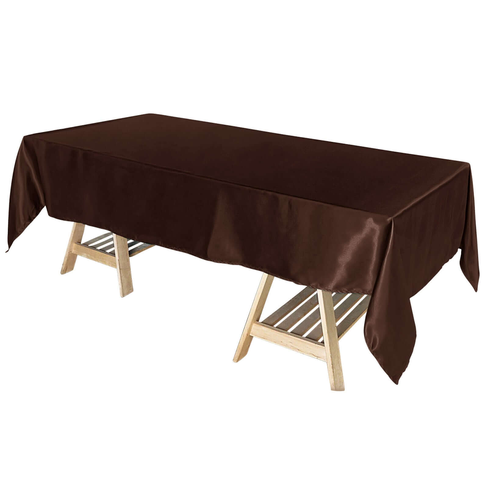 Chocolate Satin Rectangular 60x102 Tablecloth - Smooth & Lustrous Cover