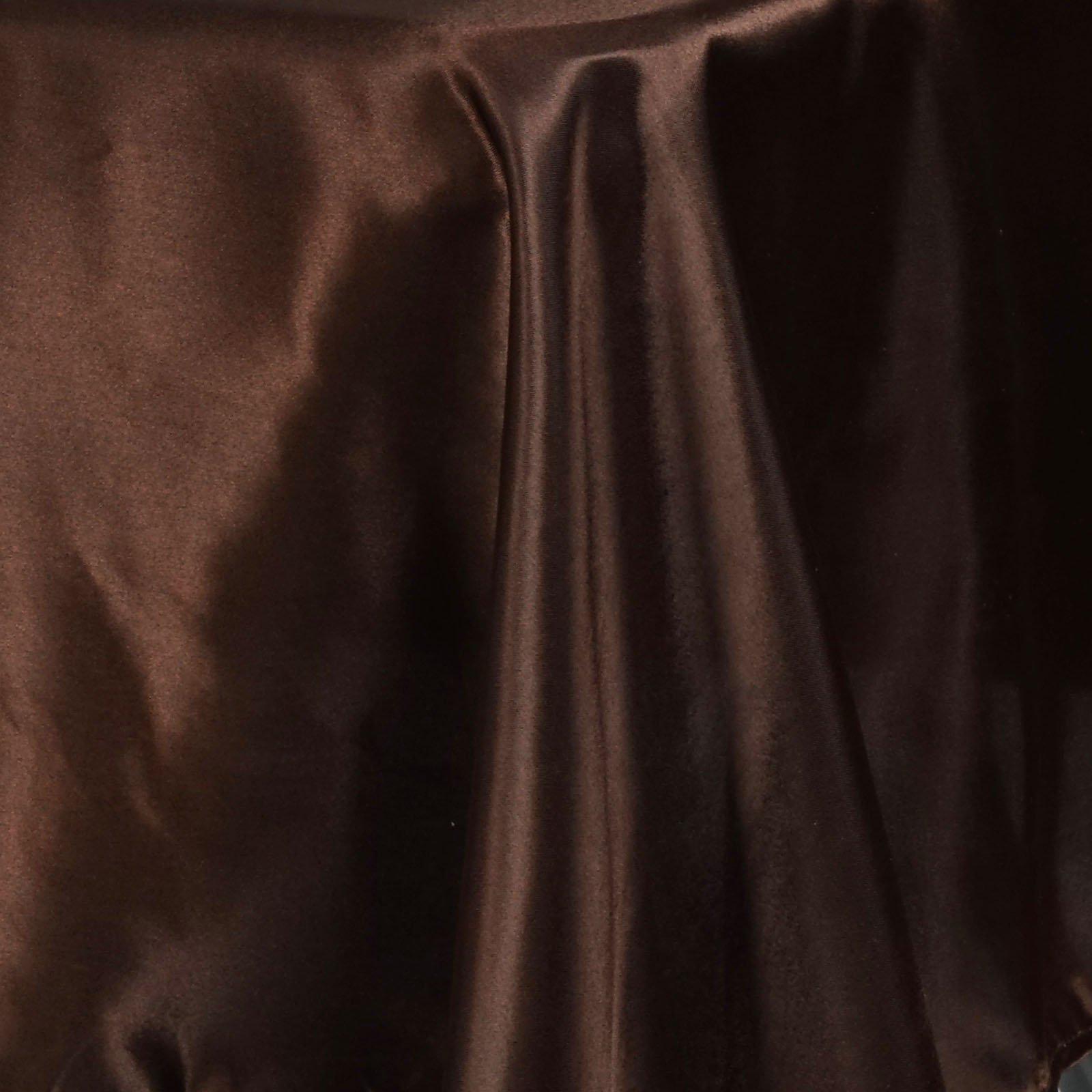 Chocolate Satin Rectangular 60x102 Tablecloth - Smooth & Lustrous Cover