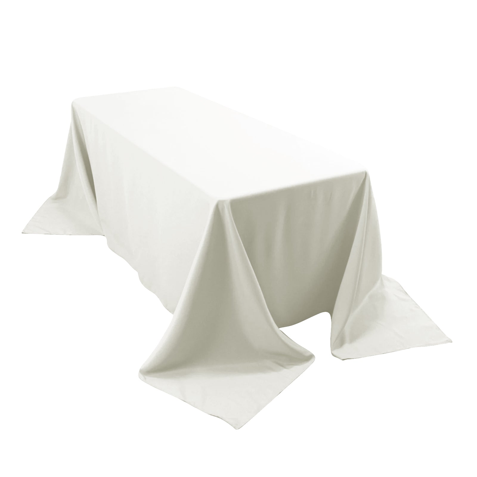 Hot Deal! Seamless 220GSM Stain-Resistant Ivory Premium Polyester 90x132 Rectangle Tablecloth