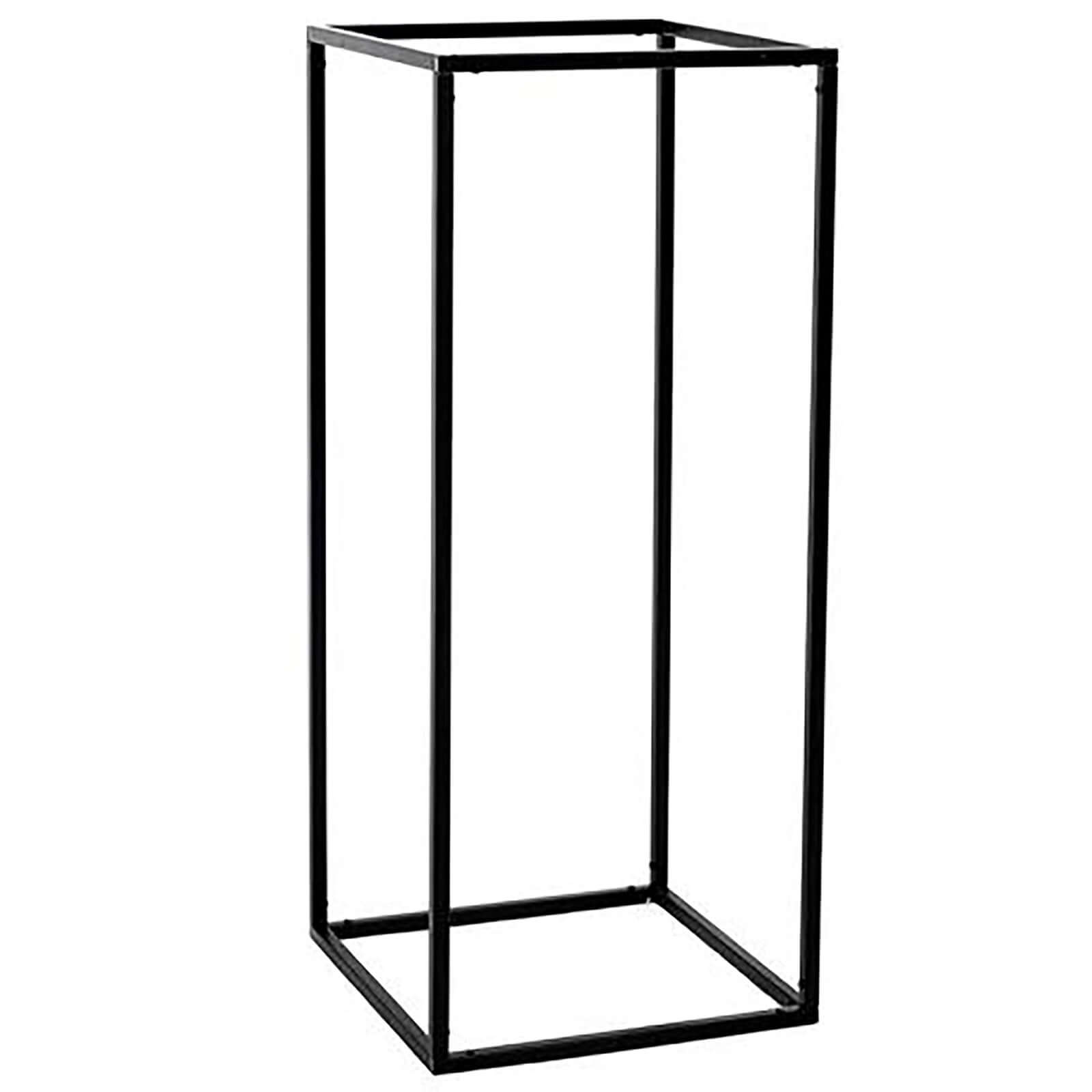 2-Pack Matte Black Metal Geometric Rectangular Wedding Flower Stand, 24-Inch