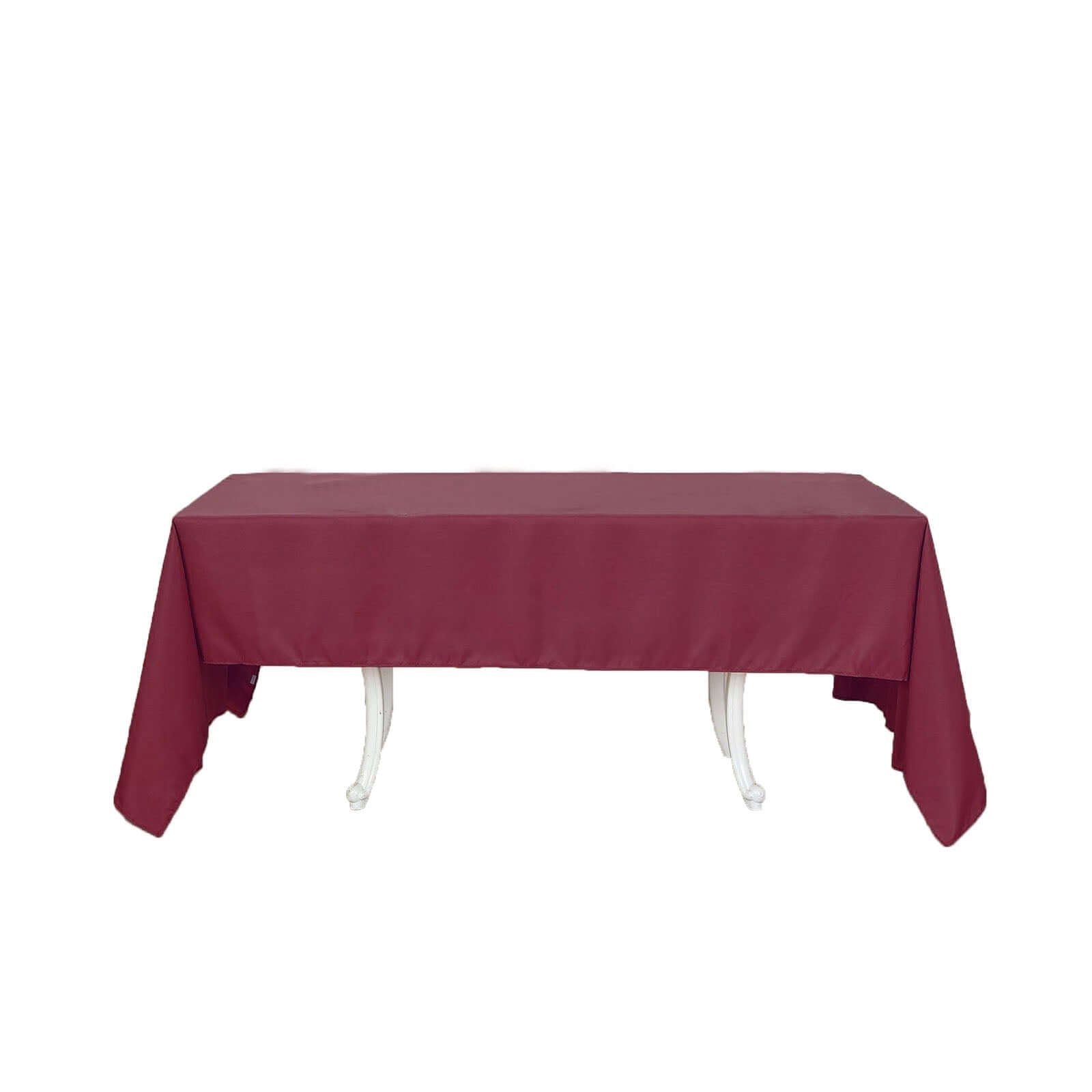 Burgundy 60x126 Polyester Rectangle Tablecloth - Wrinkle-Resistant & Stain-Free