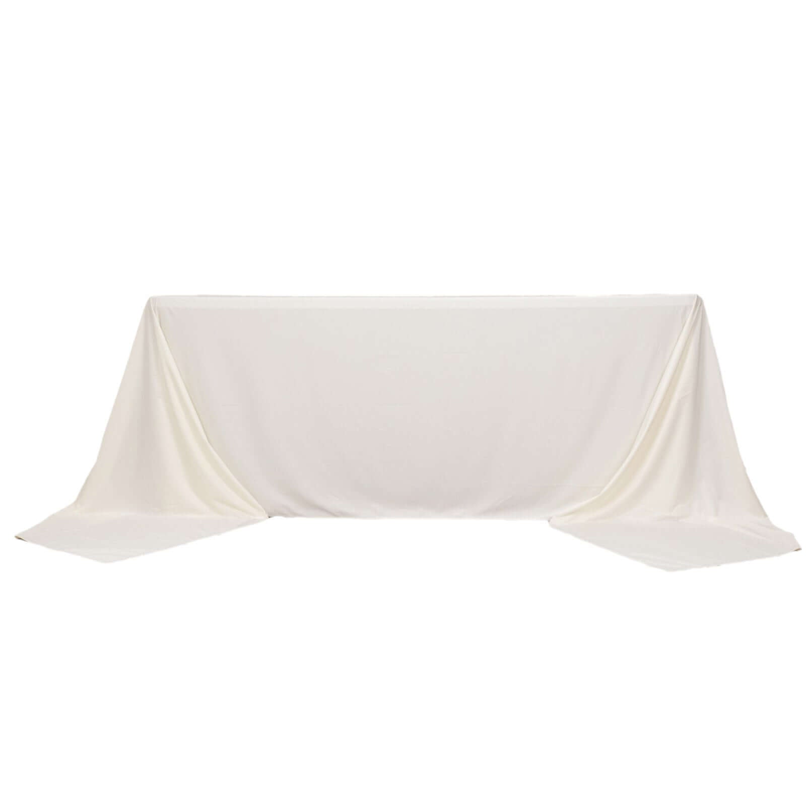 Ivory Premium Scuba 90x156 Wrinkle-Free, Stain-Resistant Seamless Rectangular Tablecloth