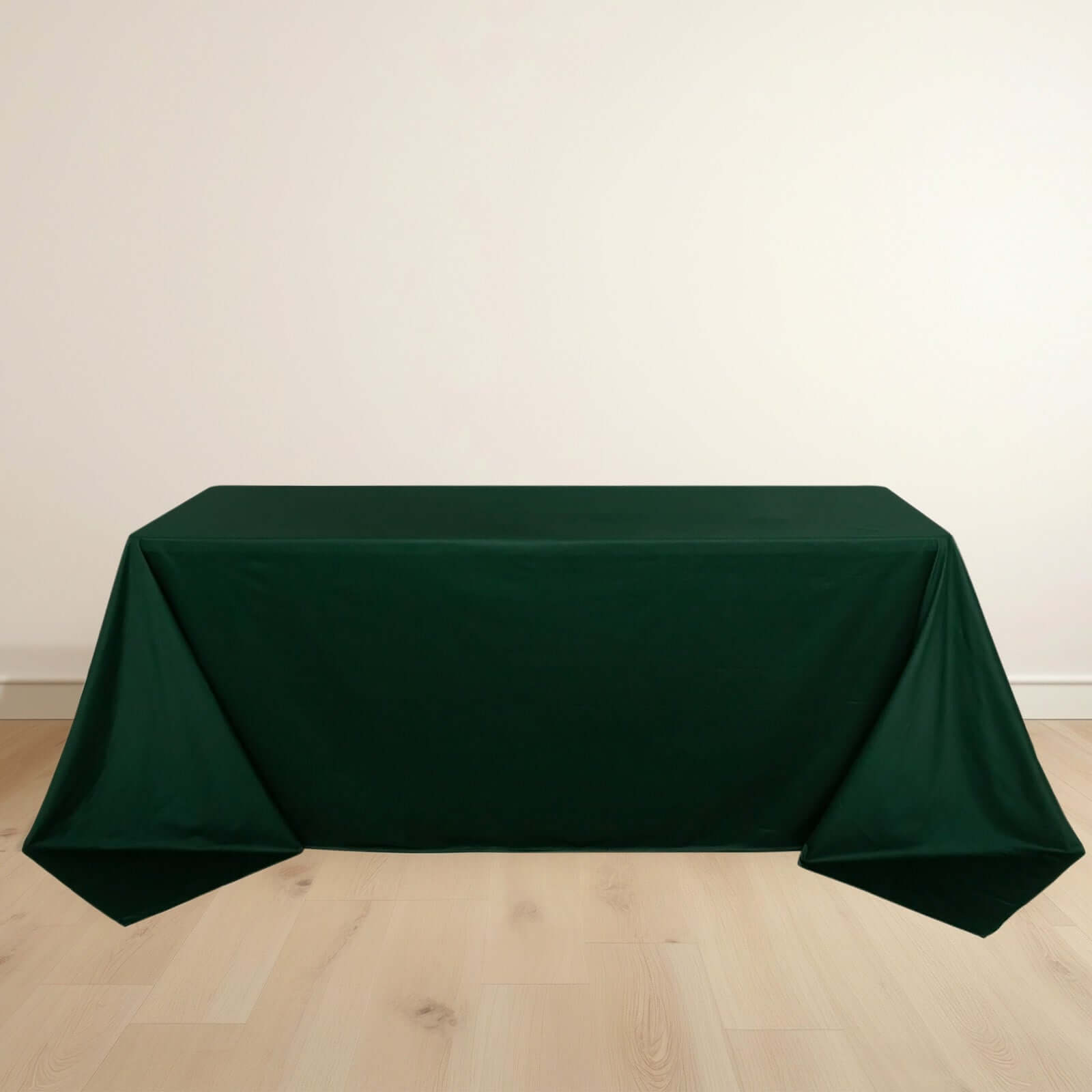 Premium Scuba Rectangular Tablecloth - Wrinkle-Free, Stain-Resistant, Hunter Emerald Green 90x132