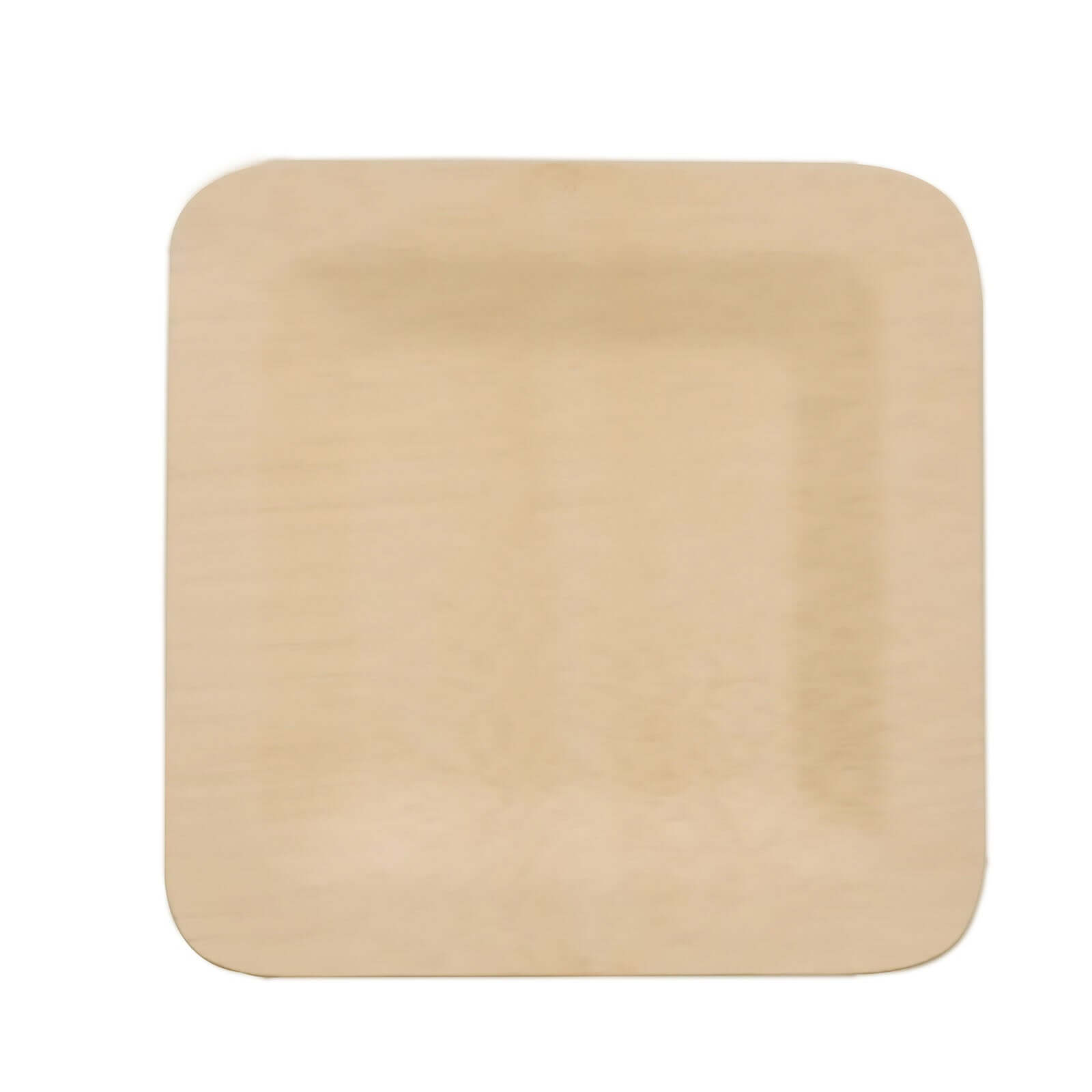 10-Pack Natural Bamboo 9 Square Dinner Plates - Eco-Friendly Disposable for Events