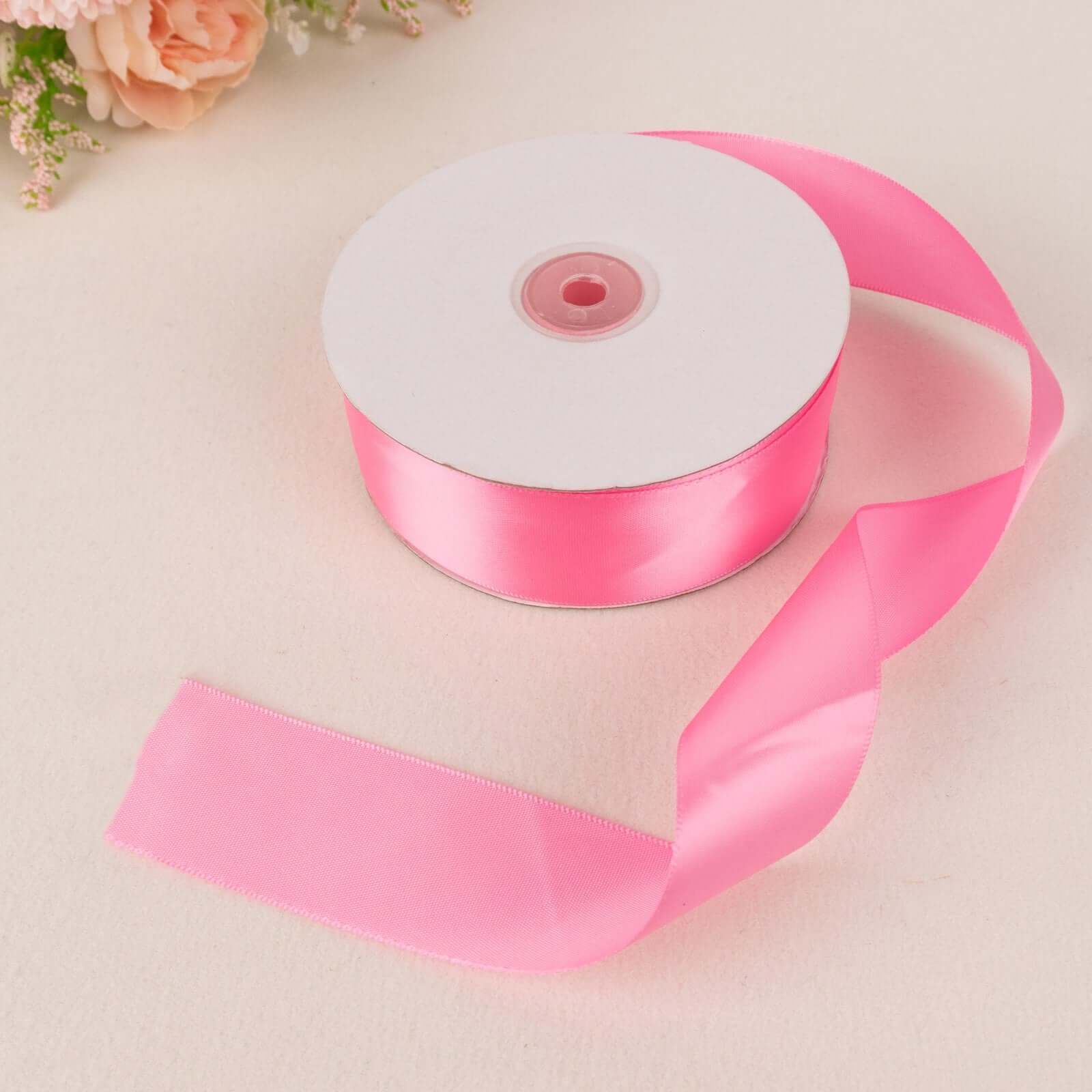 50 Yards 1.5-inch High-quality Pink Single-sided Decorative Satin Ribbon
