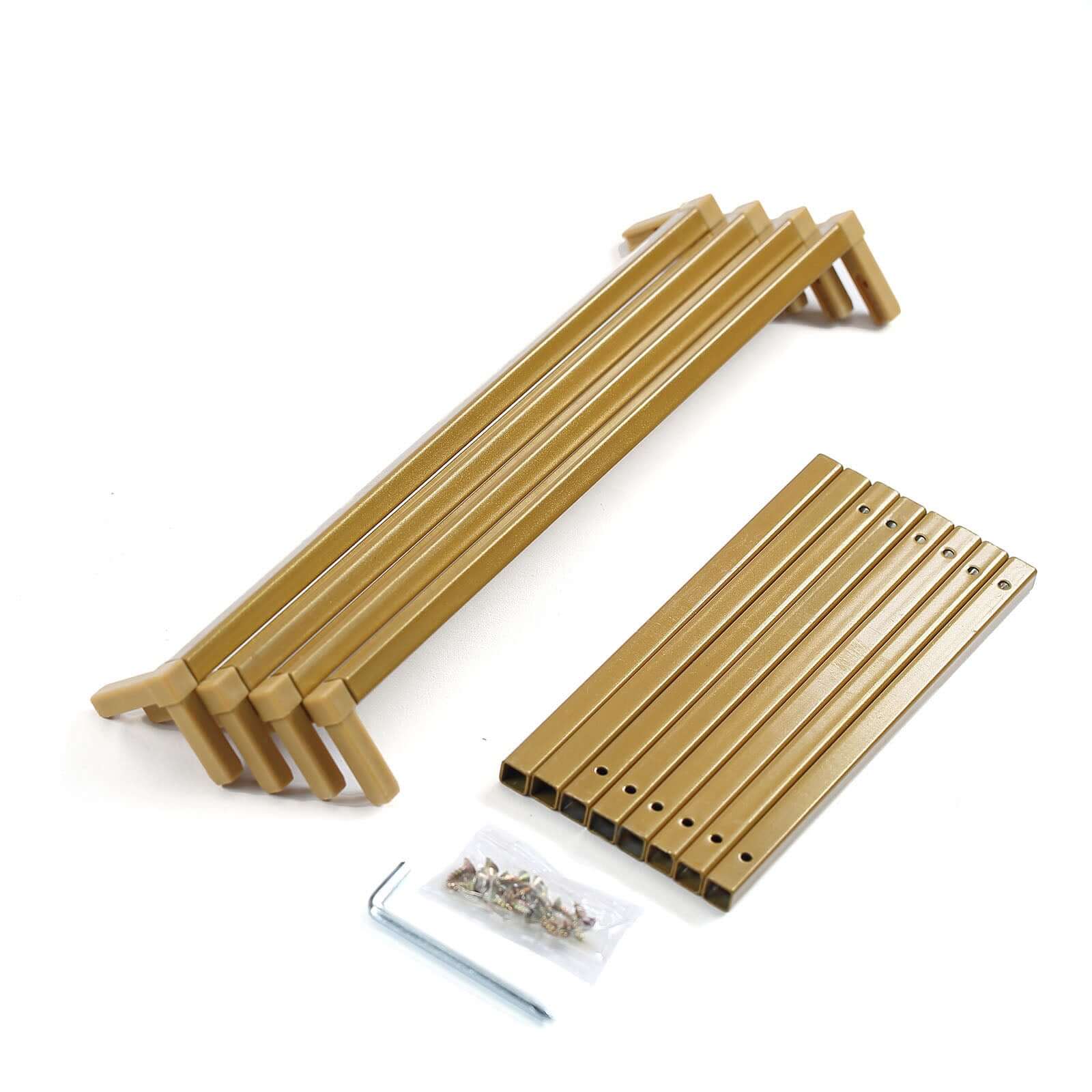 2-Pack Gold Metal Rectangular Geometric Column Frame Wedding Flower Stand - Ideal for Elegant Arrangements