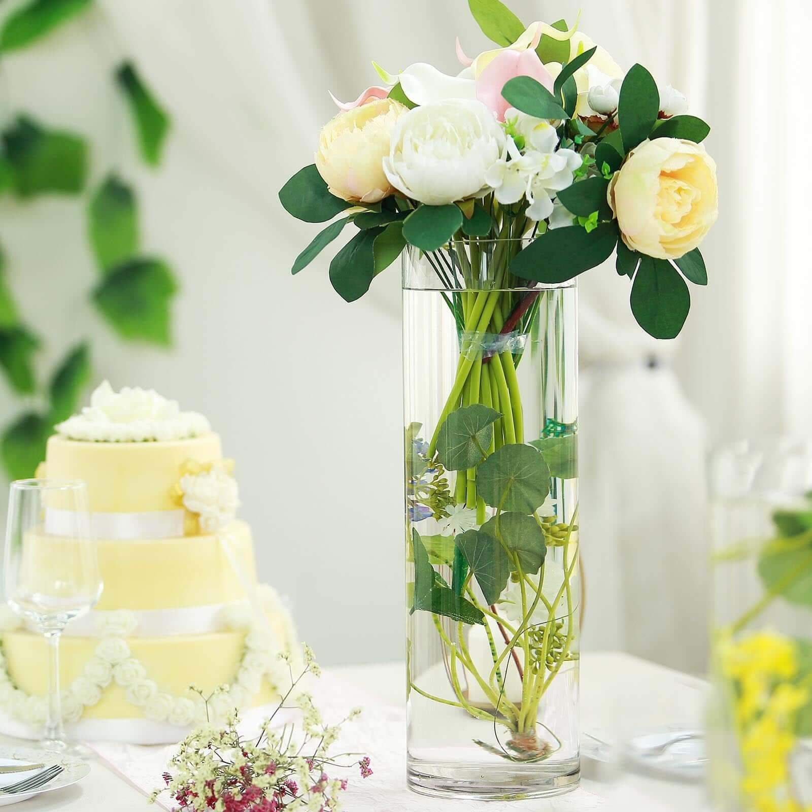 Amazing 6-Pack Clear Glass Cylinder Flower Vases - Ideal Stylish Centerpieces for Weddings