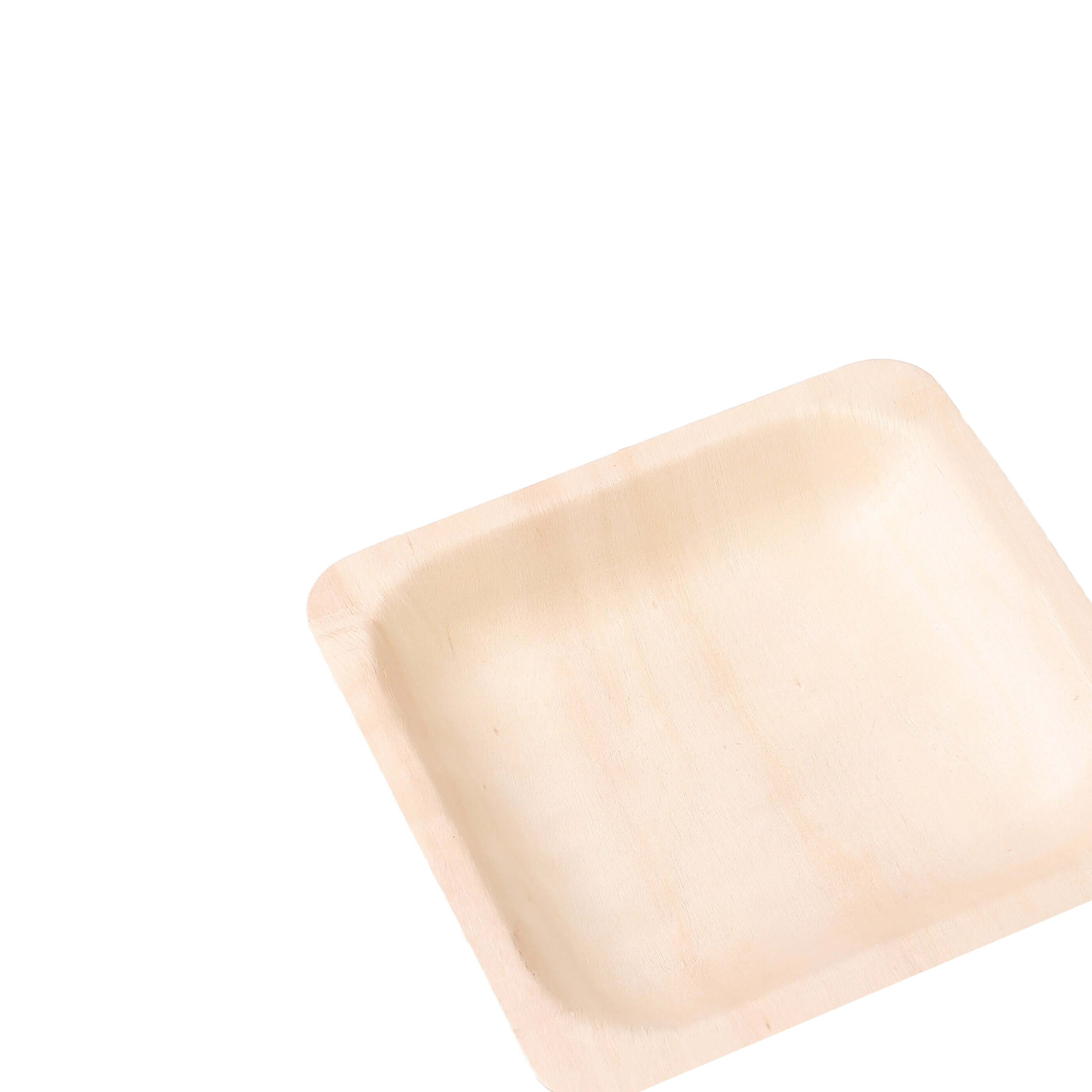 25-Piece Set of 6-Inch Square Eco-Friendly Birchwood Dessert and Appetizer Plates