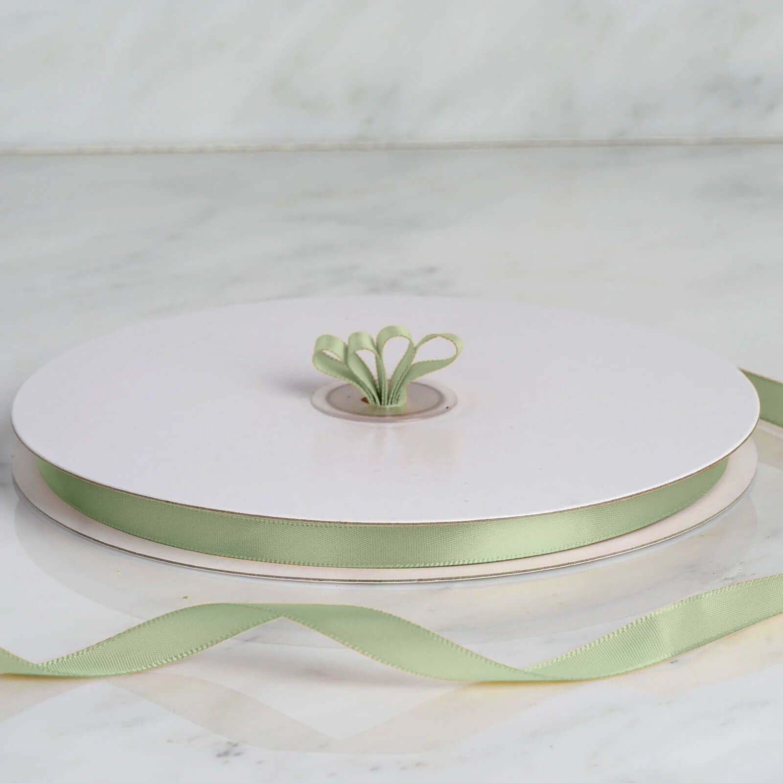 100-Yard 3/8 Sage Green Single-Sided Decorative Satin Ribbon for Events