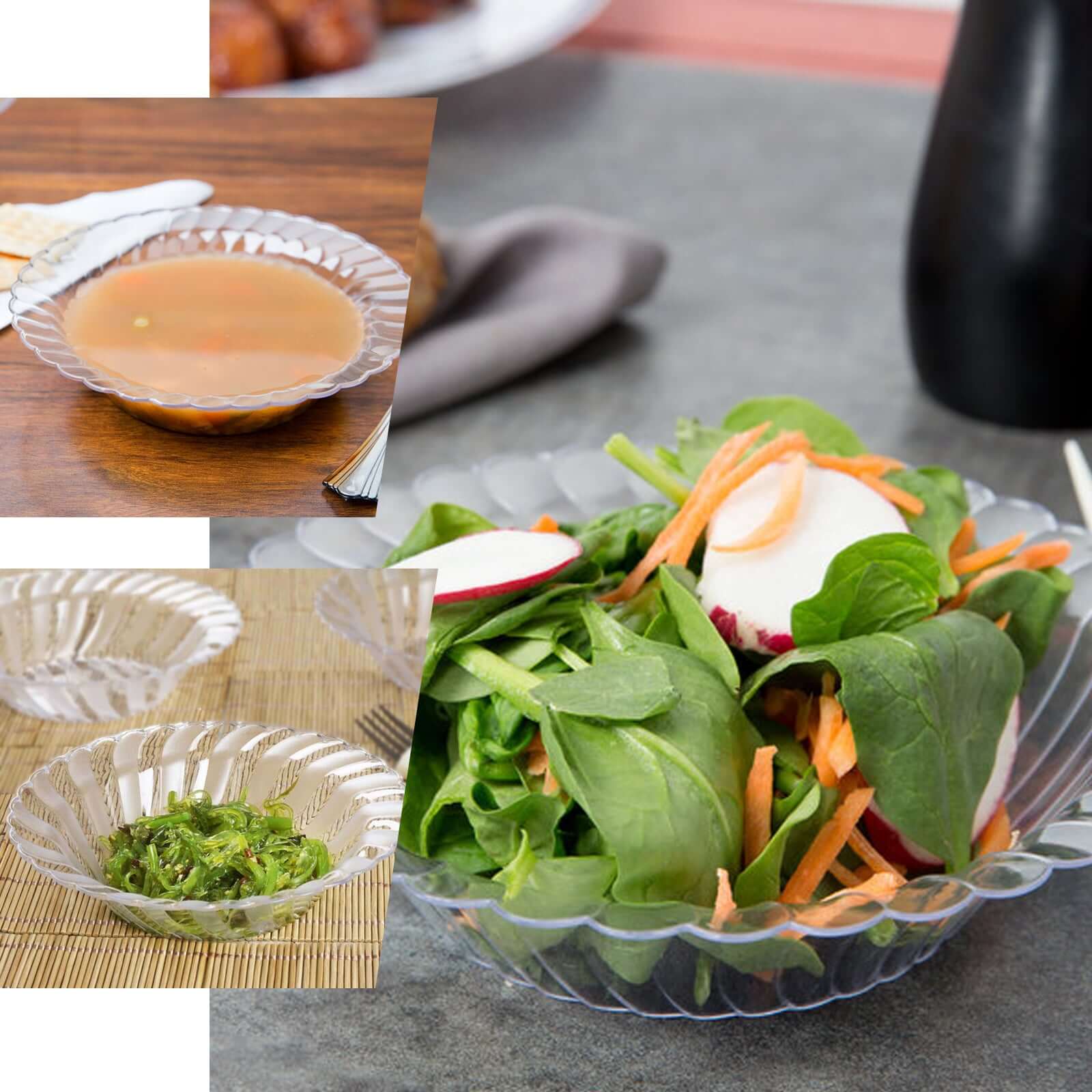 Hot Deal! 10-Pack Durable Disposable 5oz Clear Flared Hard Plastic Fruit Bowls for Desserts
