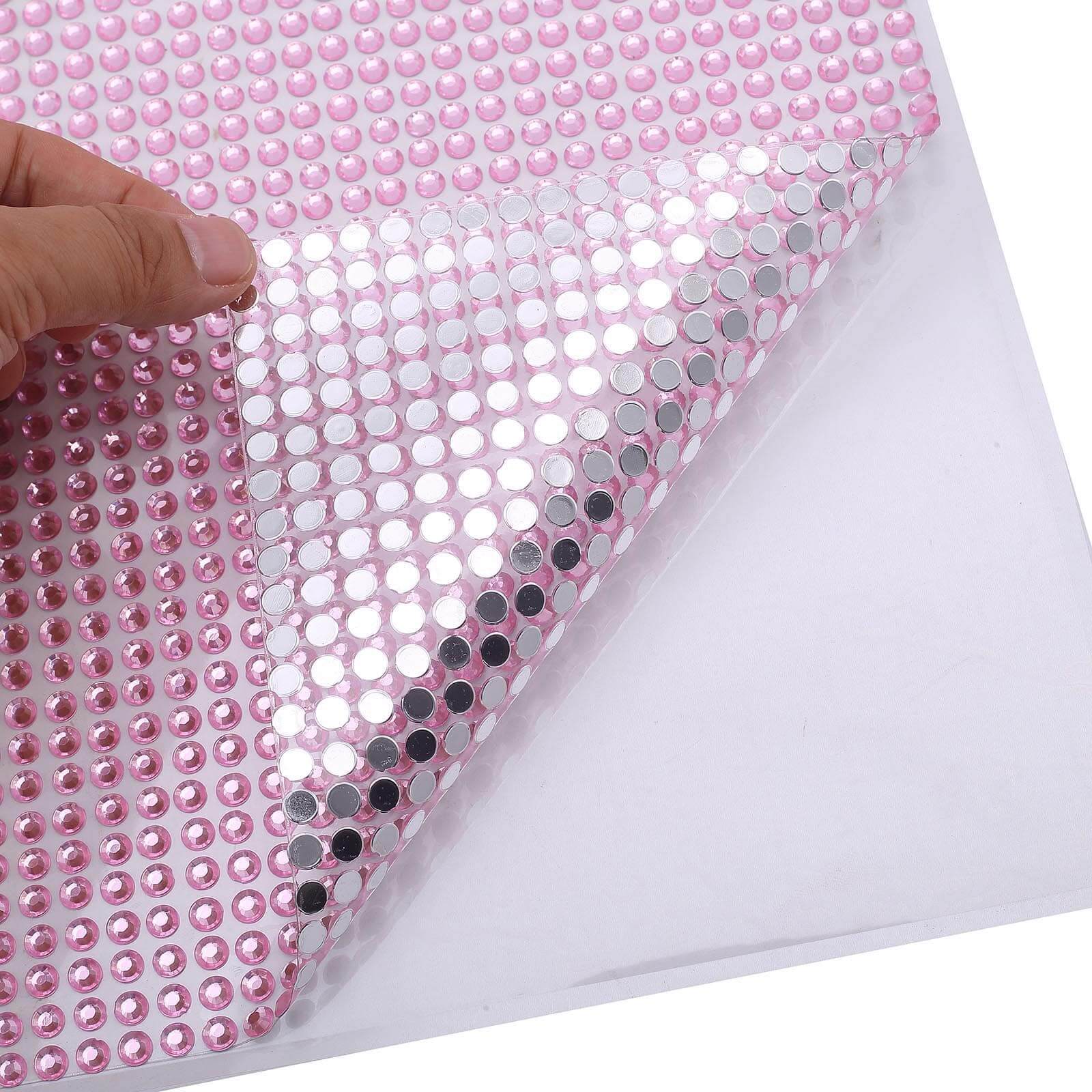 Hot! 21"x11" Blush Self - Adhesive Rhinestone Sticker Sheets for DIY Crafts
