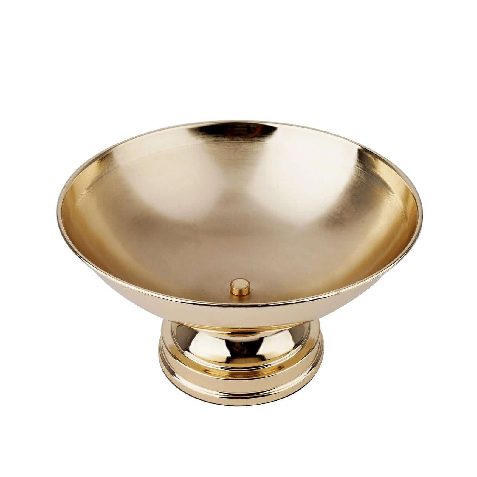 Hot Sale! Gold Metal Round Pedestal Flower Pot - 12