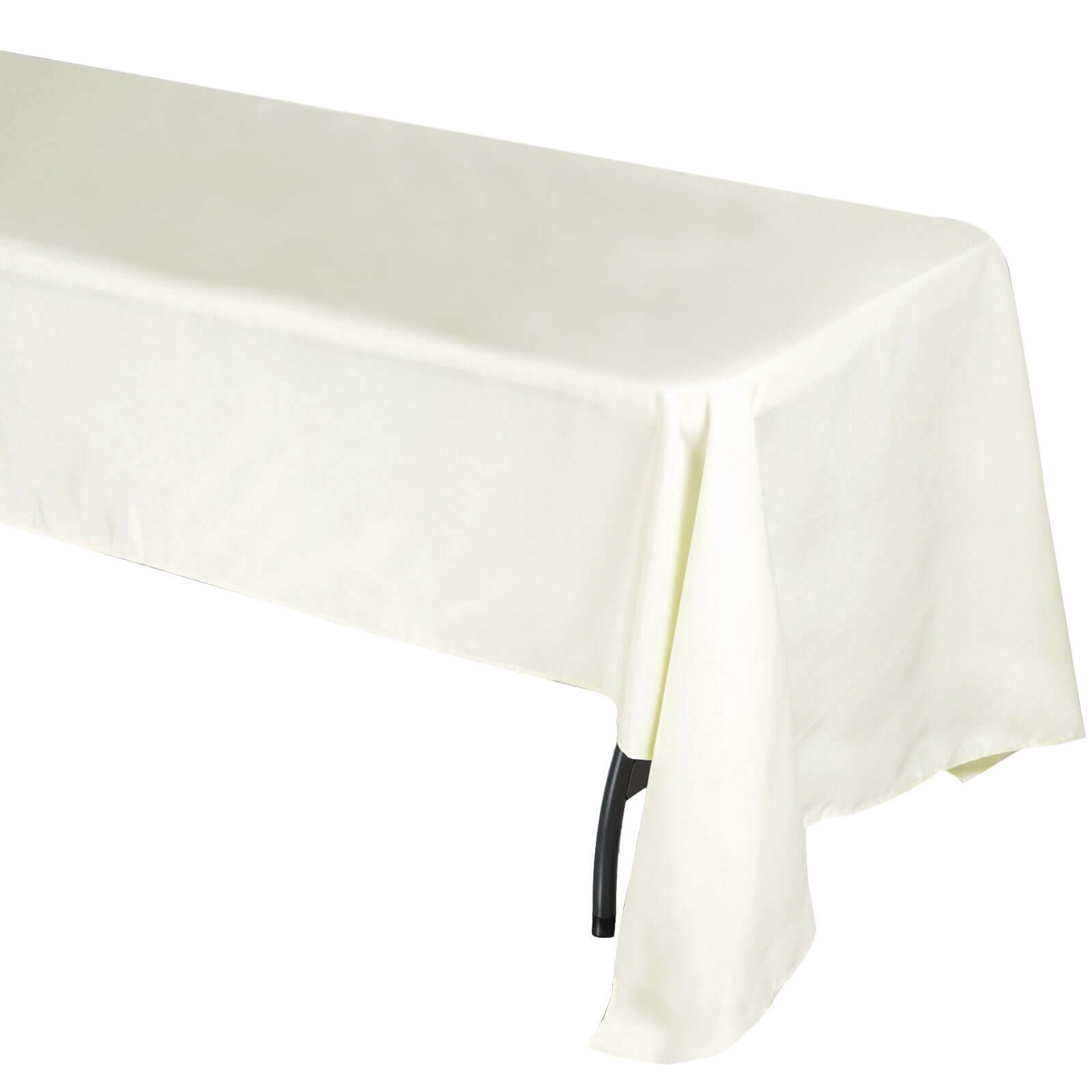 Get This Stain-Resistant 220GSM Ivory Premium Polyester Rectangle Tablecloth 60x126 for Your Events