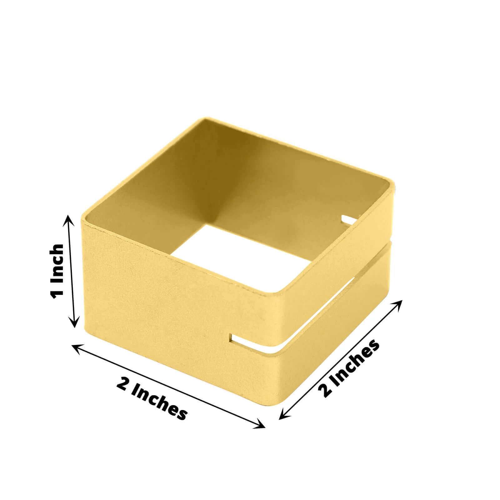 4-Pack Modern Matte Gold Metal Square Napkin Rings with Place Card Holder - Ideal for Events