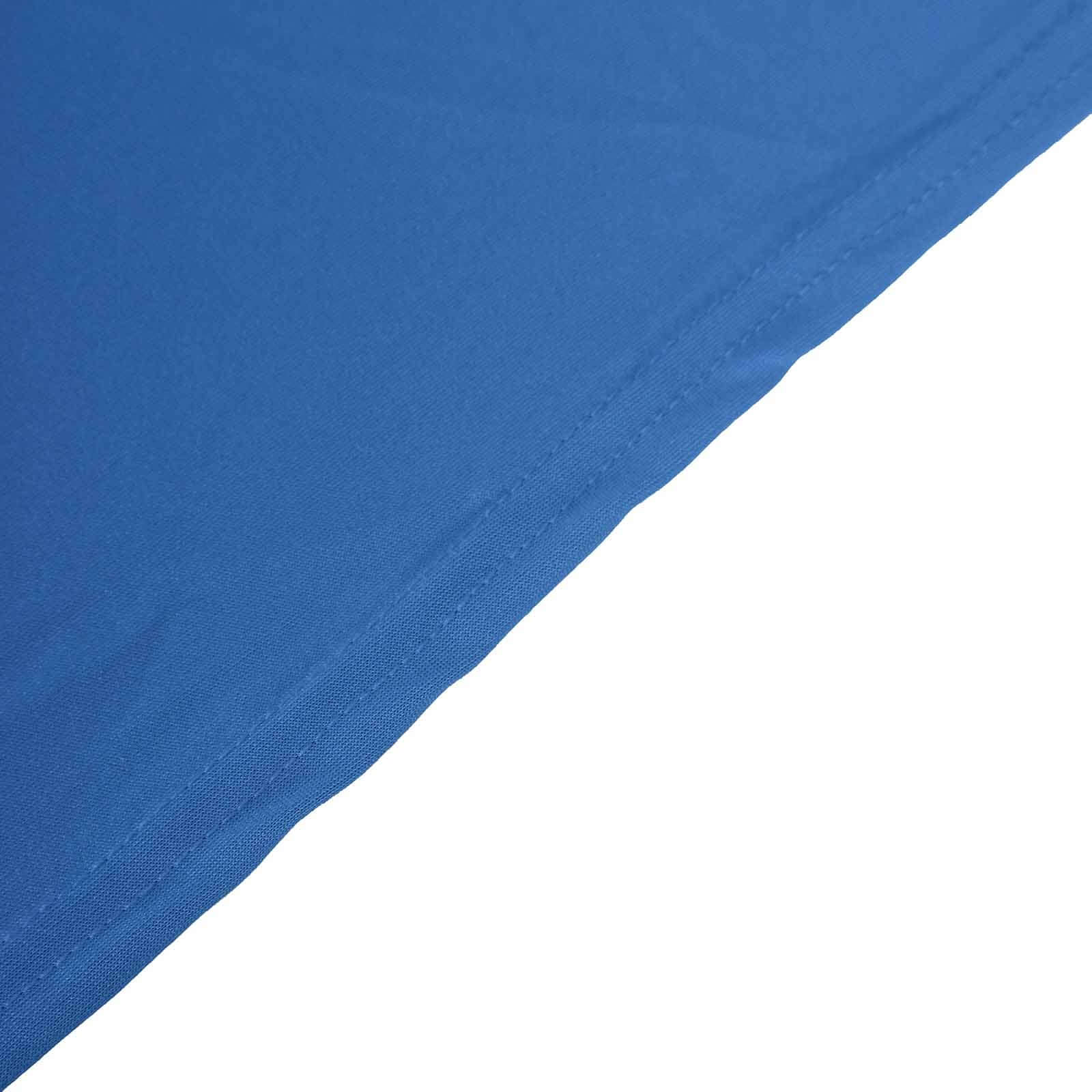 Hot Deal! Royal Blue Stretch Spandex 96x30 Rectangle Table Cover with Curved Open Back for Professional Look