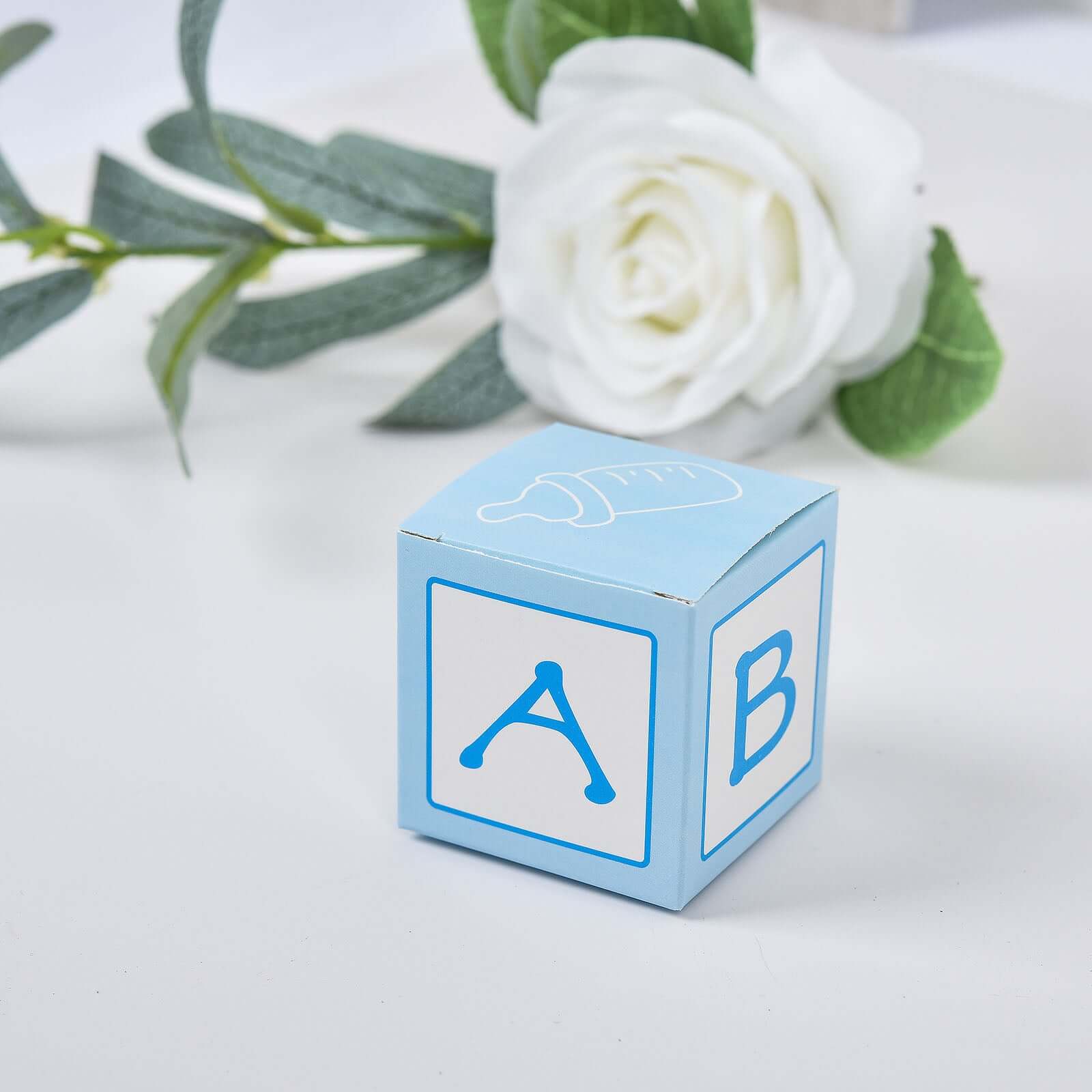 25-Pack Light Blue Baby Shower Candy Gift Boxes - Perfect Party Favors