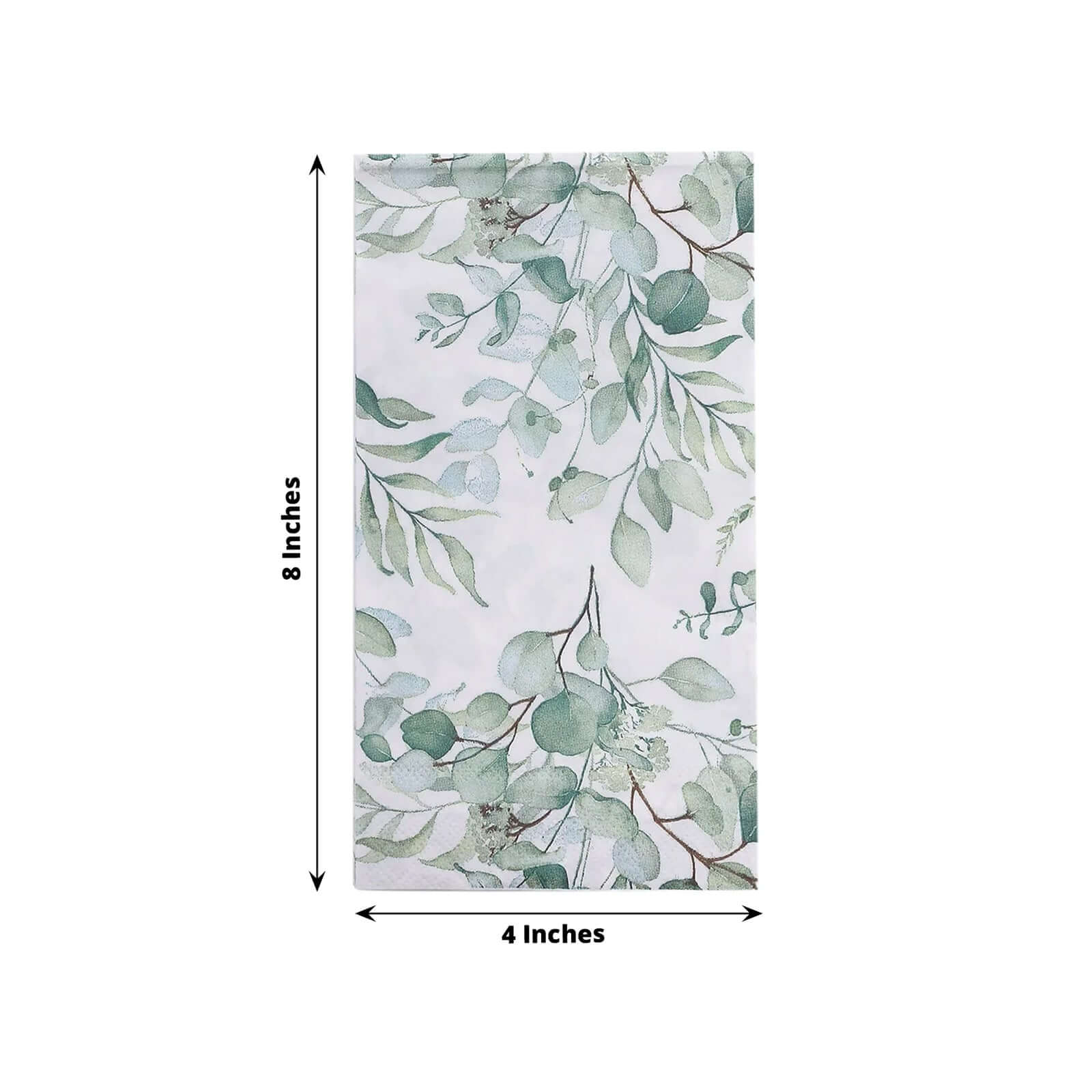 Hot! 20-Pack 2-Ply Green Paper Dinner Napkins with Eucalyptus Leaf Print - Stylish Boho Napkins for Events