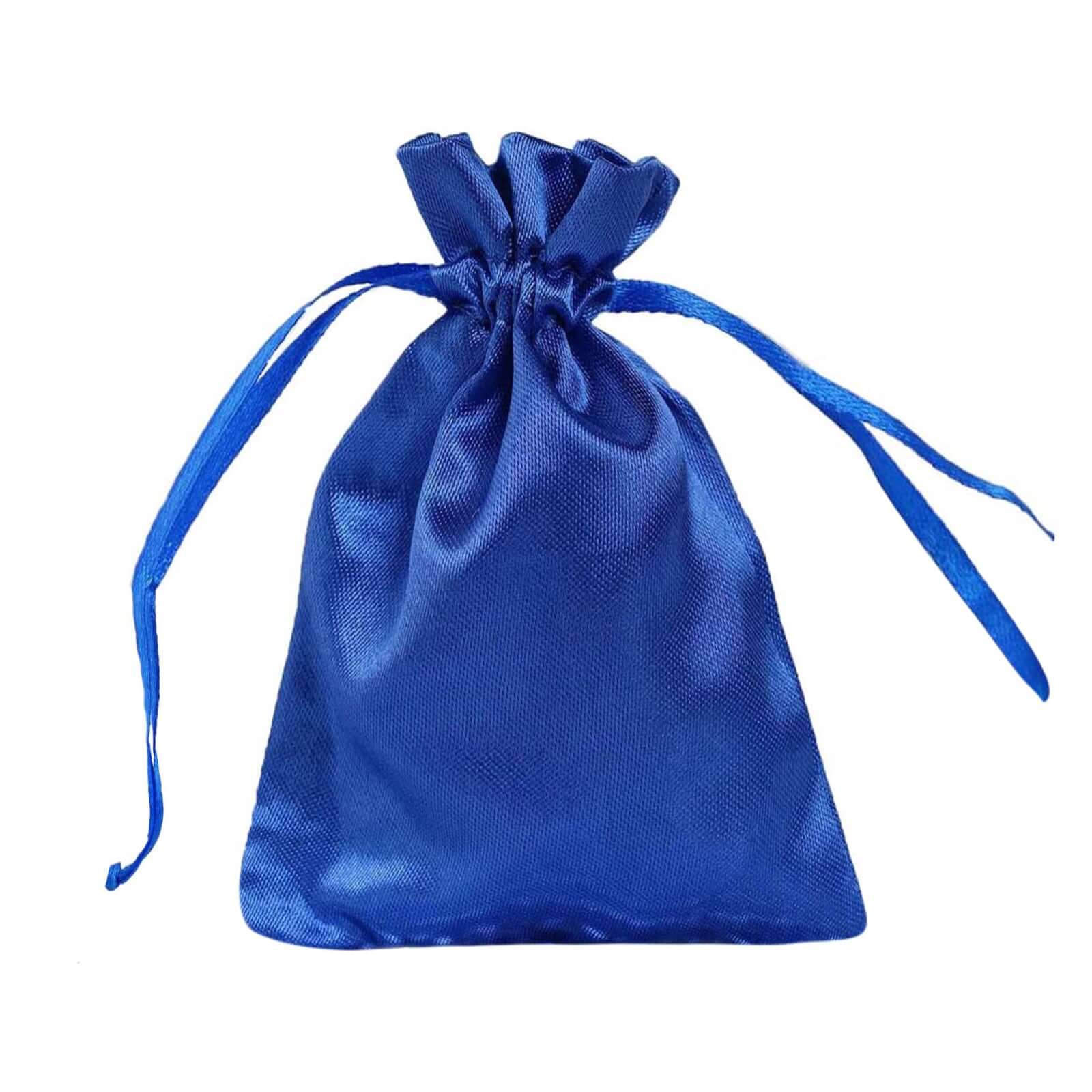 Get 12-Pack Royal Blue Satin Drawstring Bags Ideal for Wedding and Party Favors