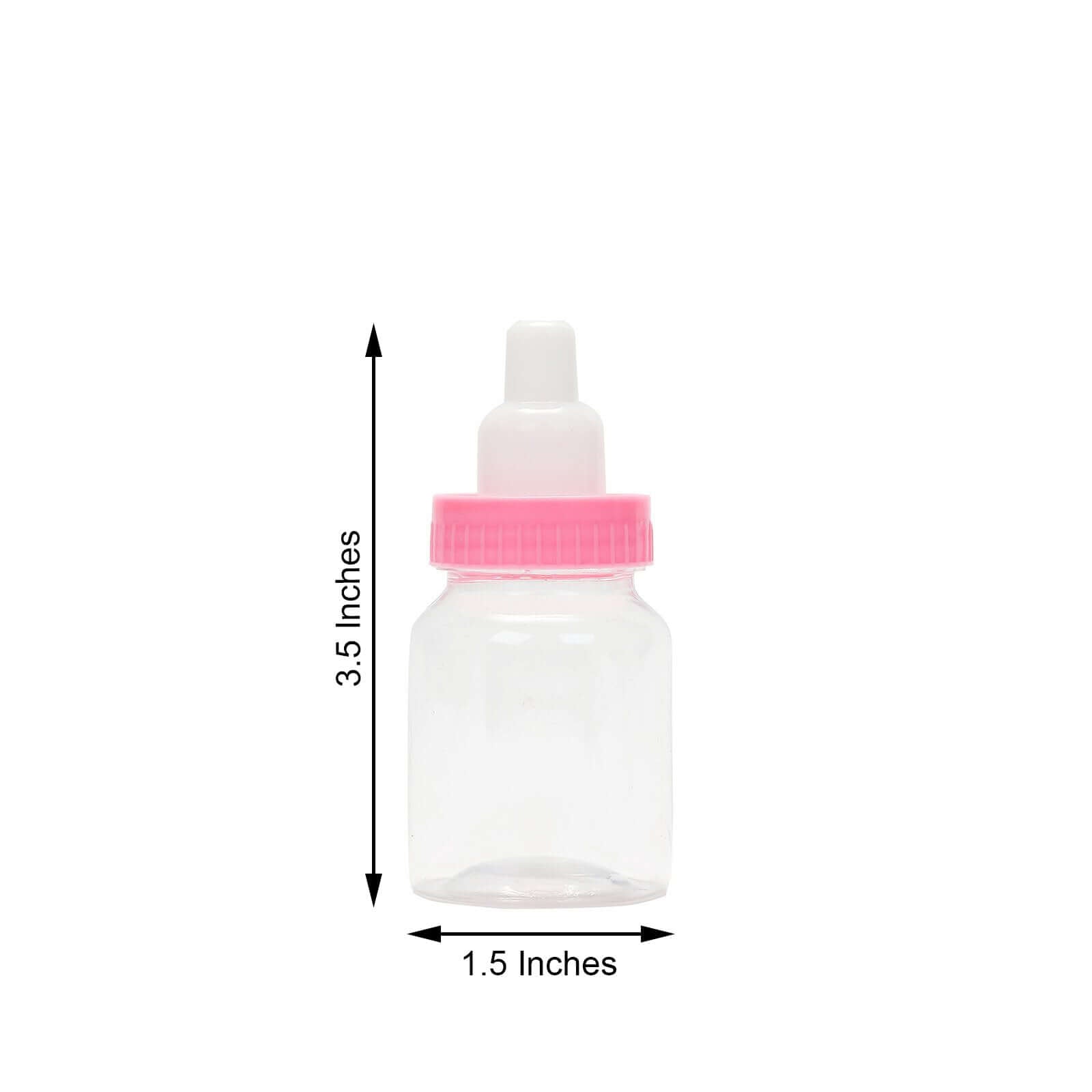 12-Pack Clear/Pink Fillable Mini Baby Bottle Candy Containers - Ideal Favors for Baby Showers