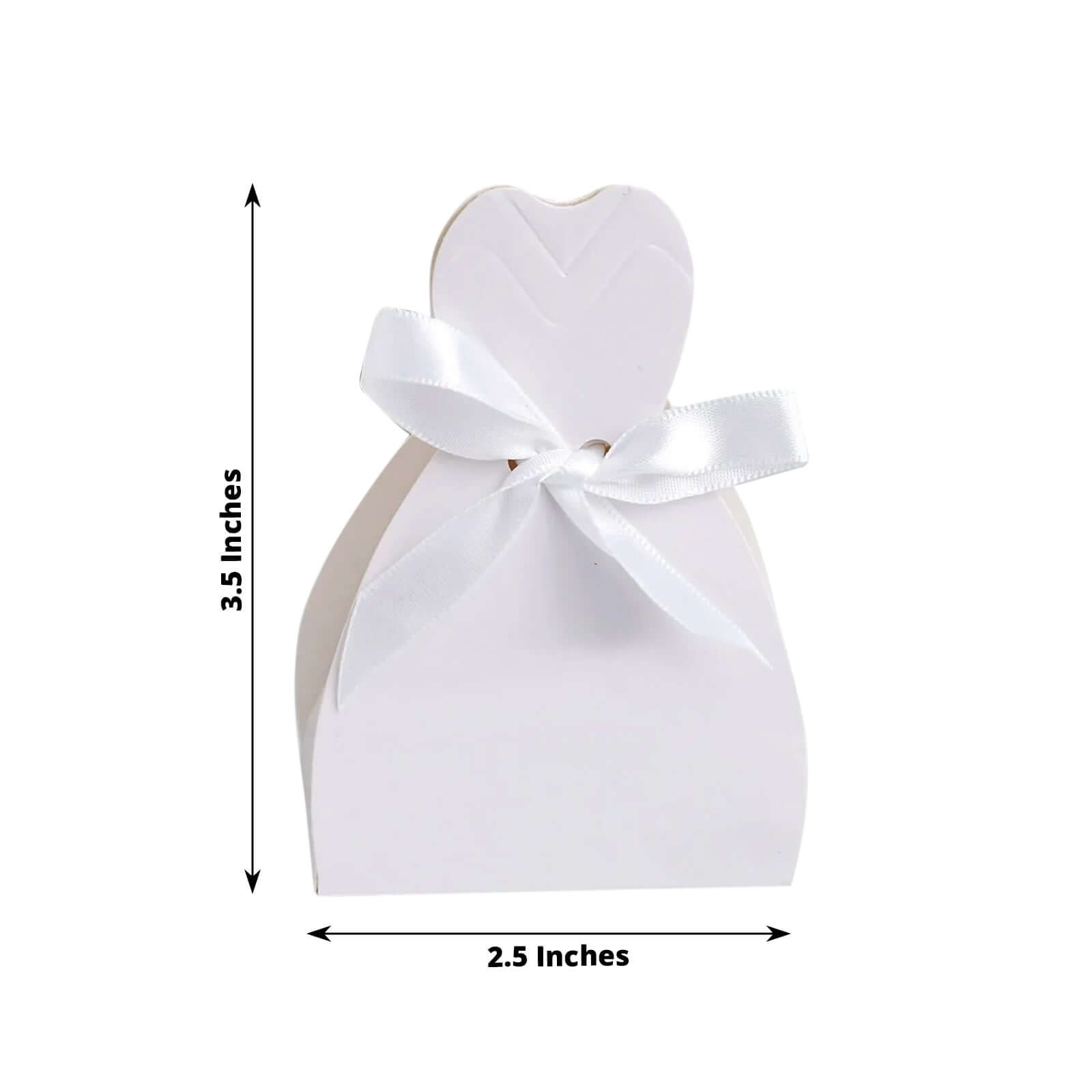Get 100-Pack White Wedding Dress Candy Gift Boxes with Satin Ribbon Ties, Ideal for Party Favors
