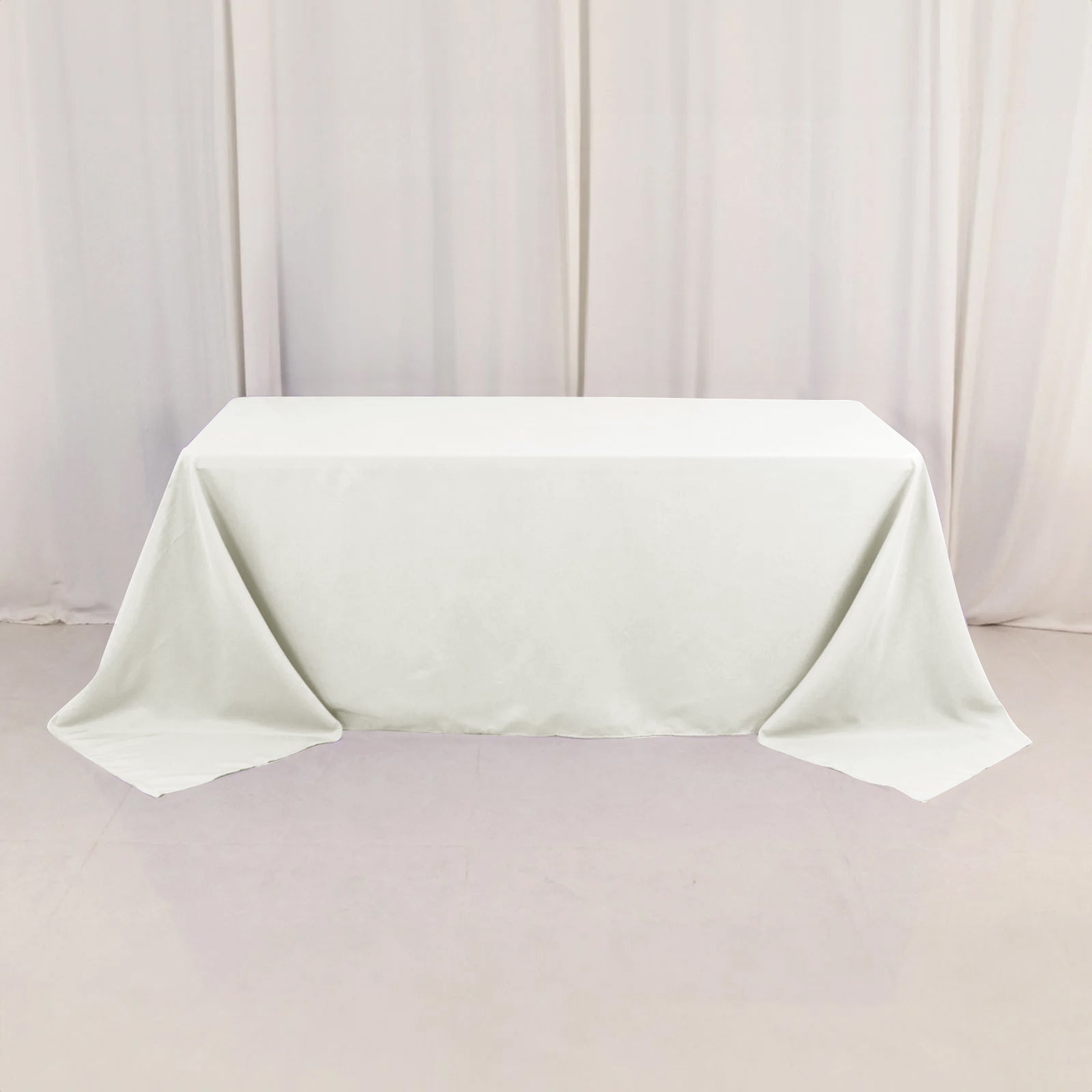 Hot Deal! Seamless 220GSM Stain-Resistant Ivory Premium Polyester 90x132 Rectangle Tablecloth