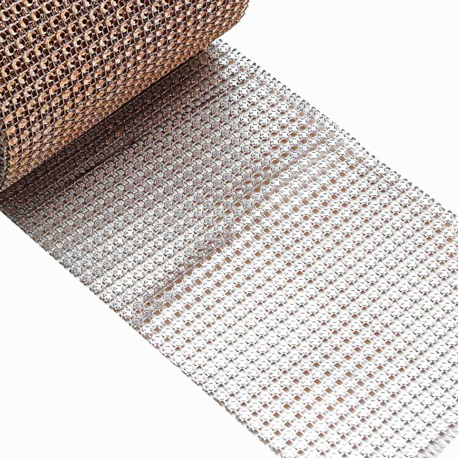 Hot Sale! 5x10 Yards Champagne Shiny Diamond Rhinestone Ribbon Roll for DIY Crafts and Decor
